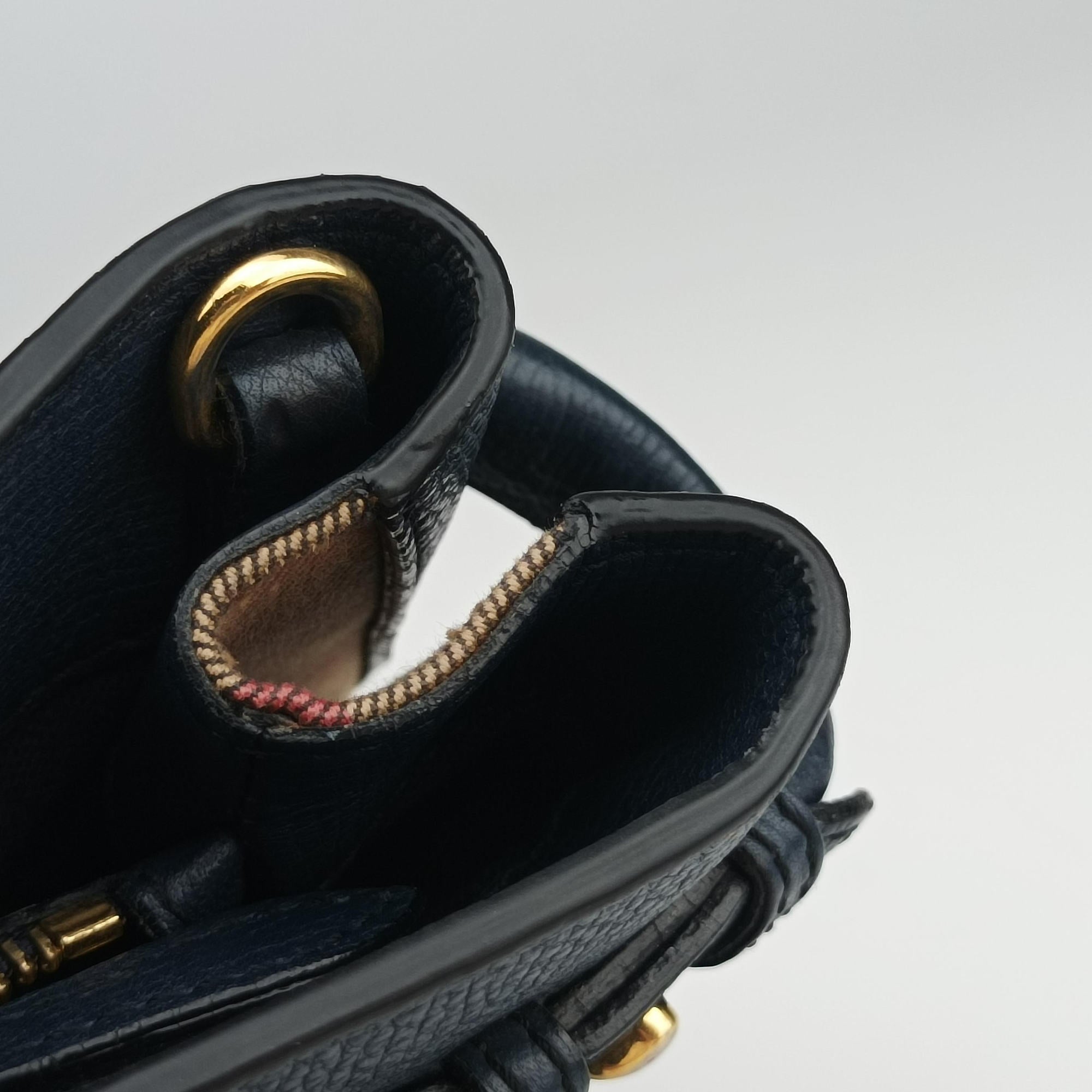 Pre-owned Burberry The Banner Navy×Multicolor Leather × Canvas  handbag | stylenewstar