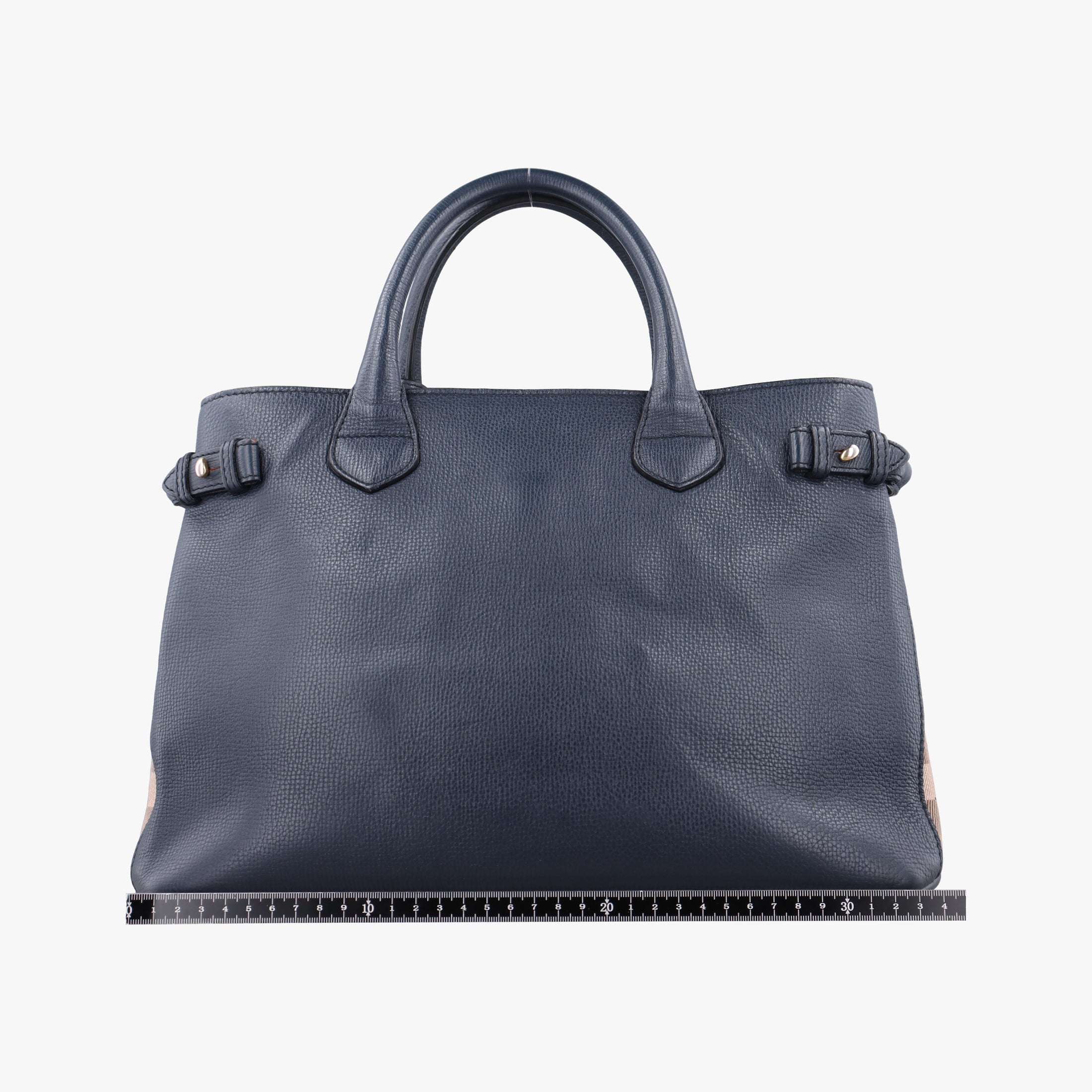 Pre-owned Burberry The Banner Navy×Multicolor Leather × Canvas  handbag | stylenewstar