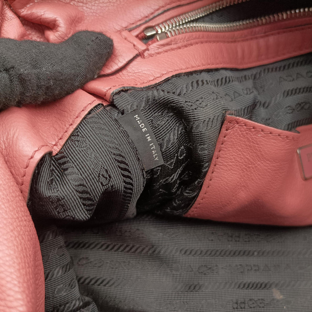 Secondhand Prada Twin Pocket Winged Tote Pink Leather BN2619 shoulderbag | stylenewstar