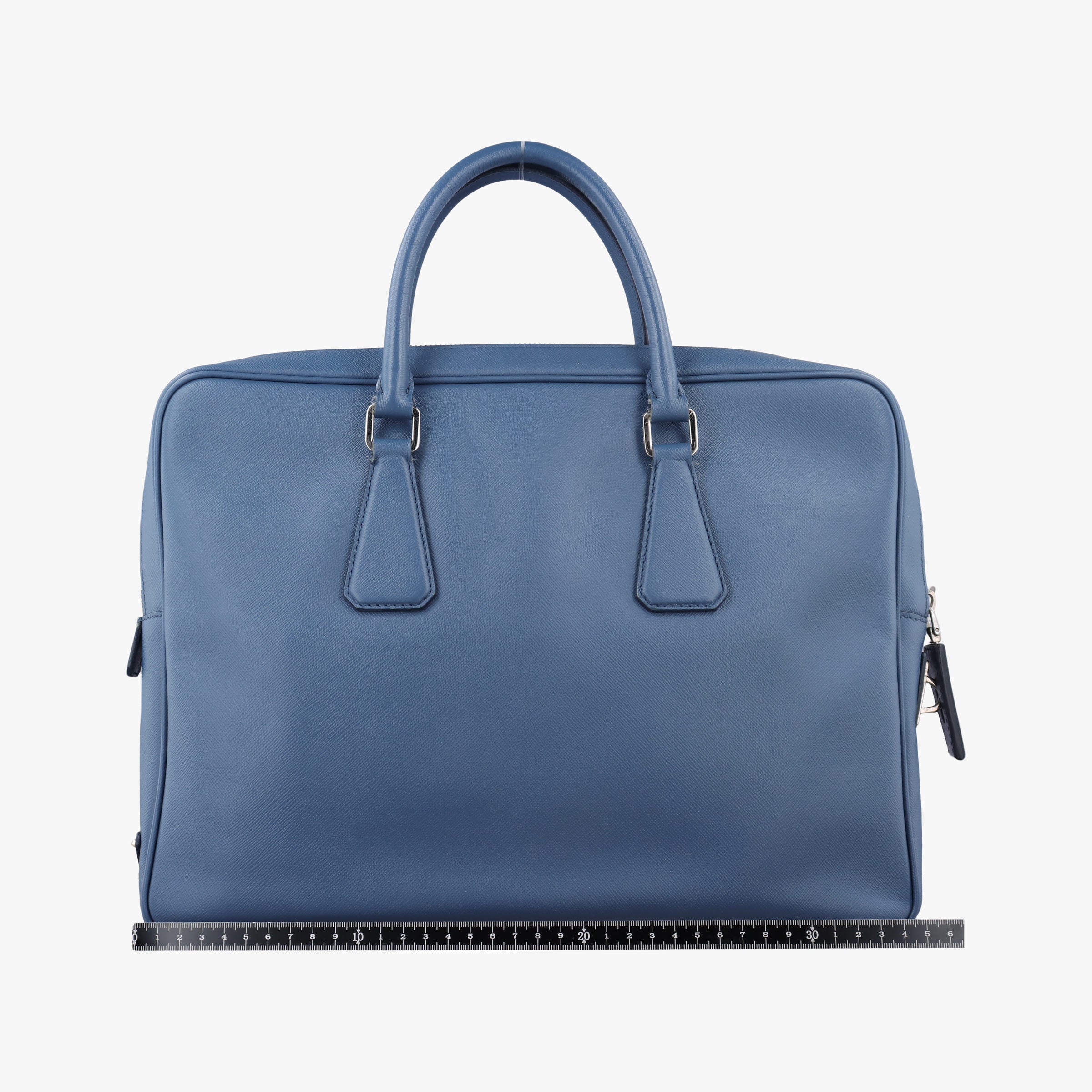 Pre-owned Prada business bag briefcase Blue SAFFIANO Leather 2VE363 handbag | stylenewstar