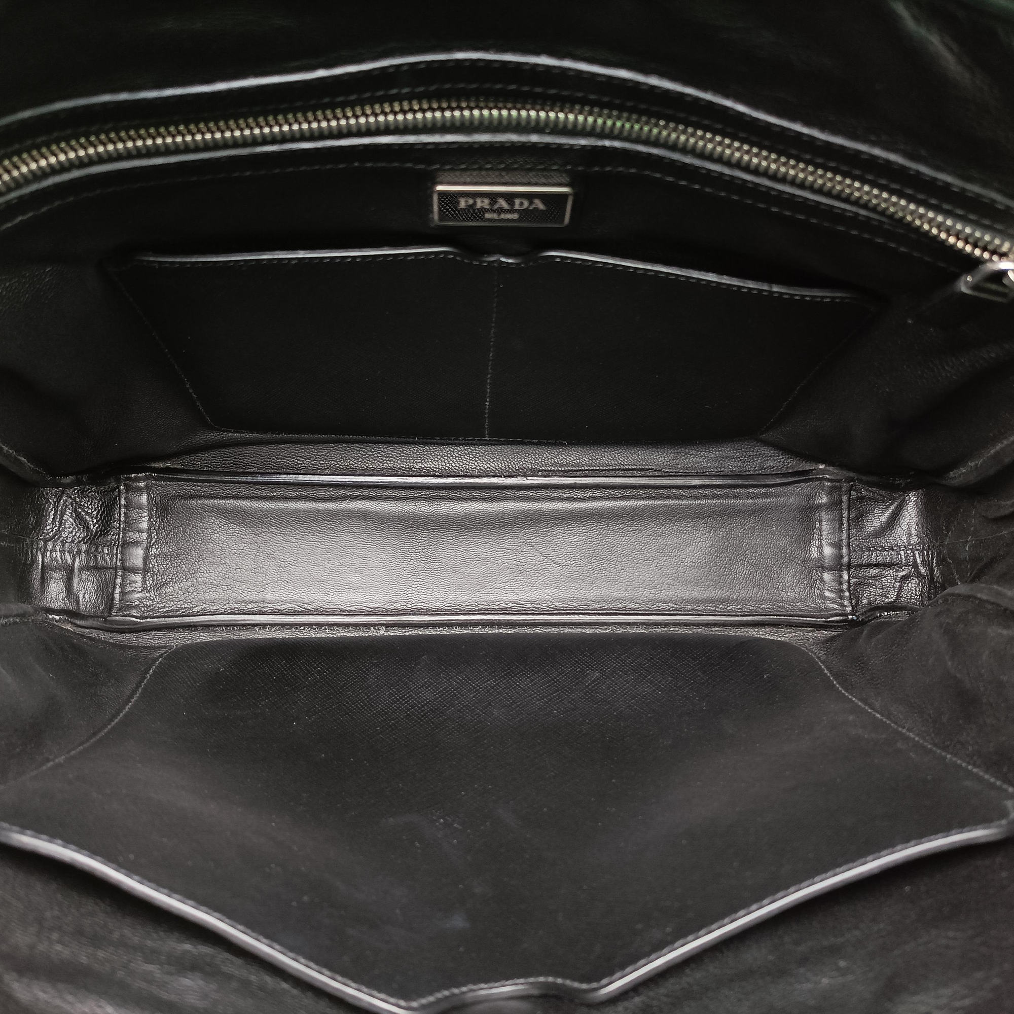Pre-owned Prada business bag briefcase Blue SAFFIANO Leather 2VE363 handbag | stylenewstar