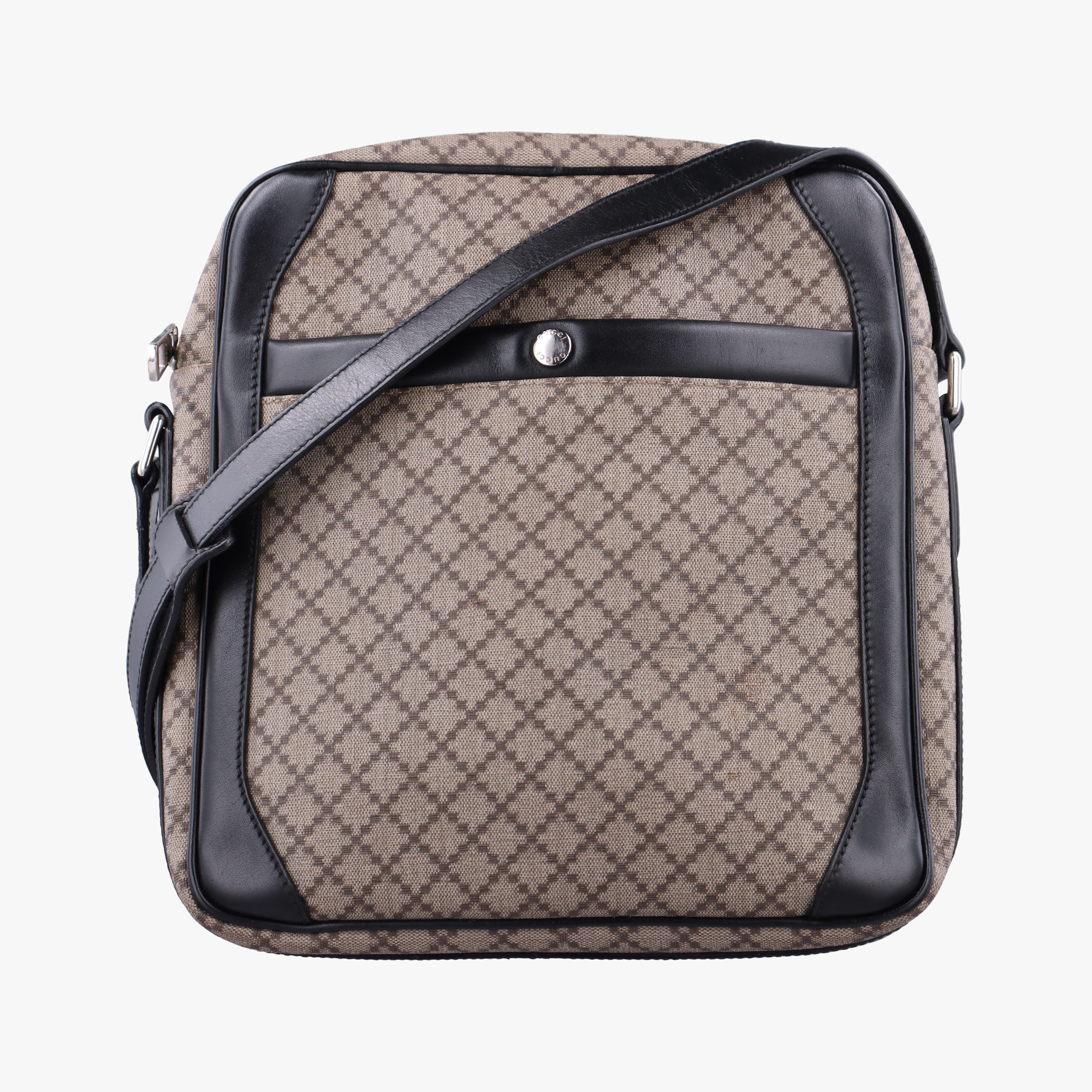 Secondhand Gucci Diamante Brown×black Canvas×Leather 268159 shoulderbag | stylenewstar