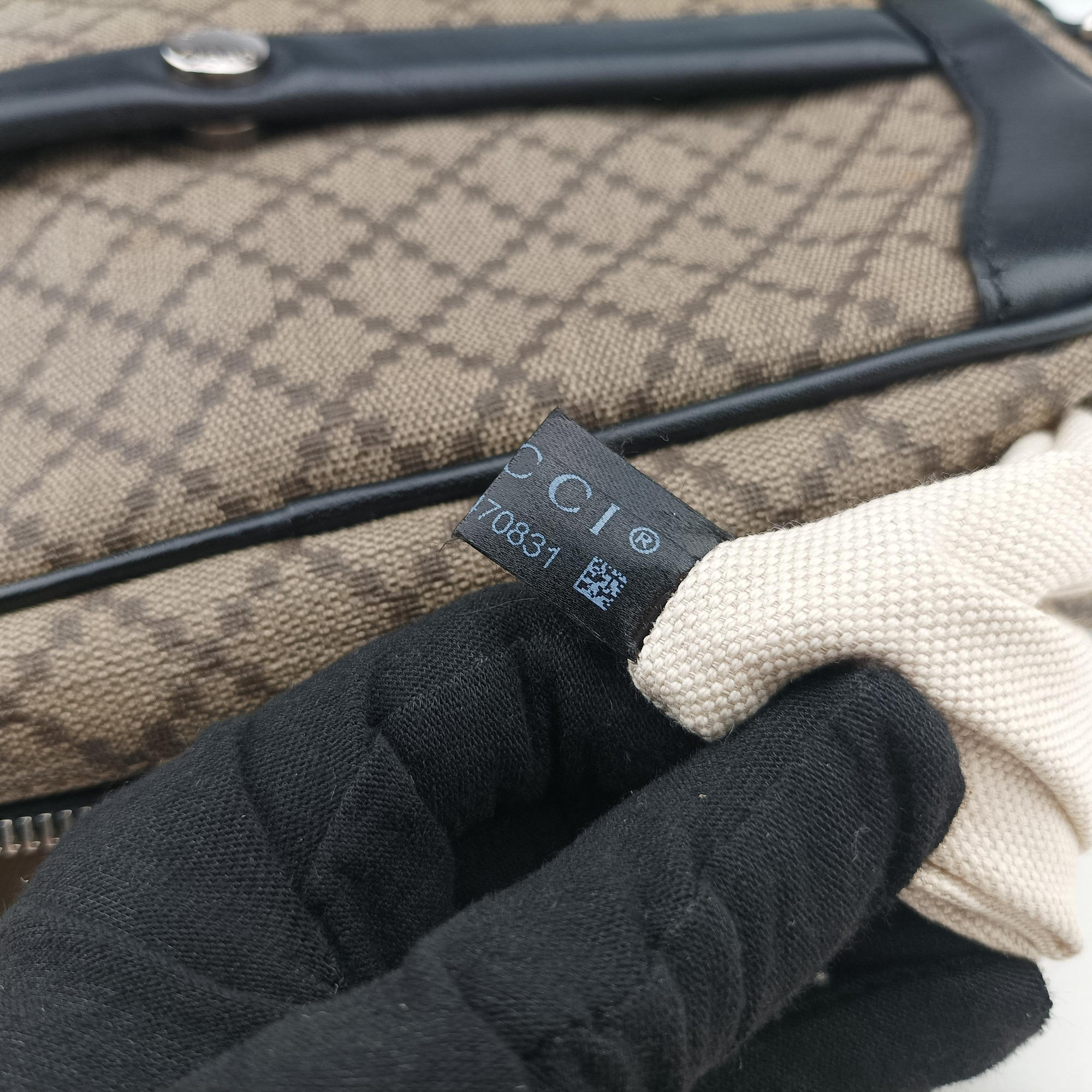 Secondhand Gucci Diamante Brown×black Canvas×Leather 268159 shoulderbag | stylenewstar
