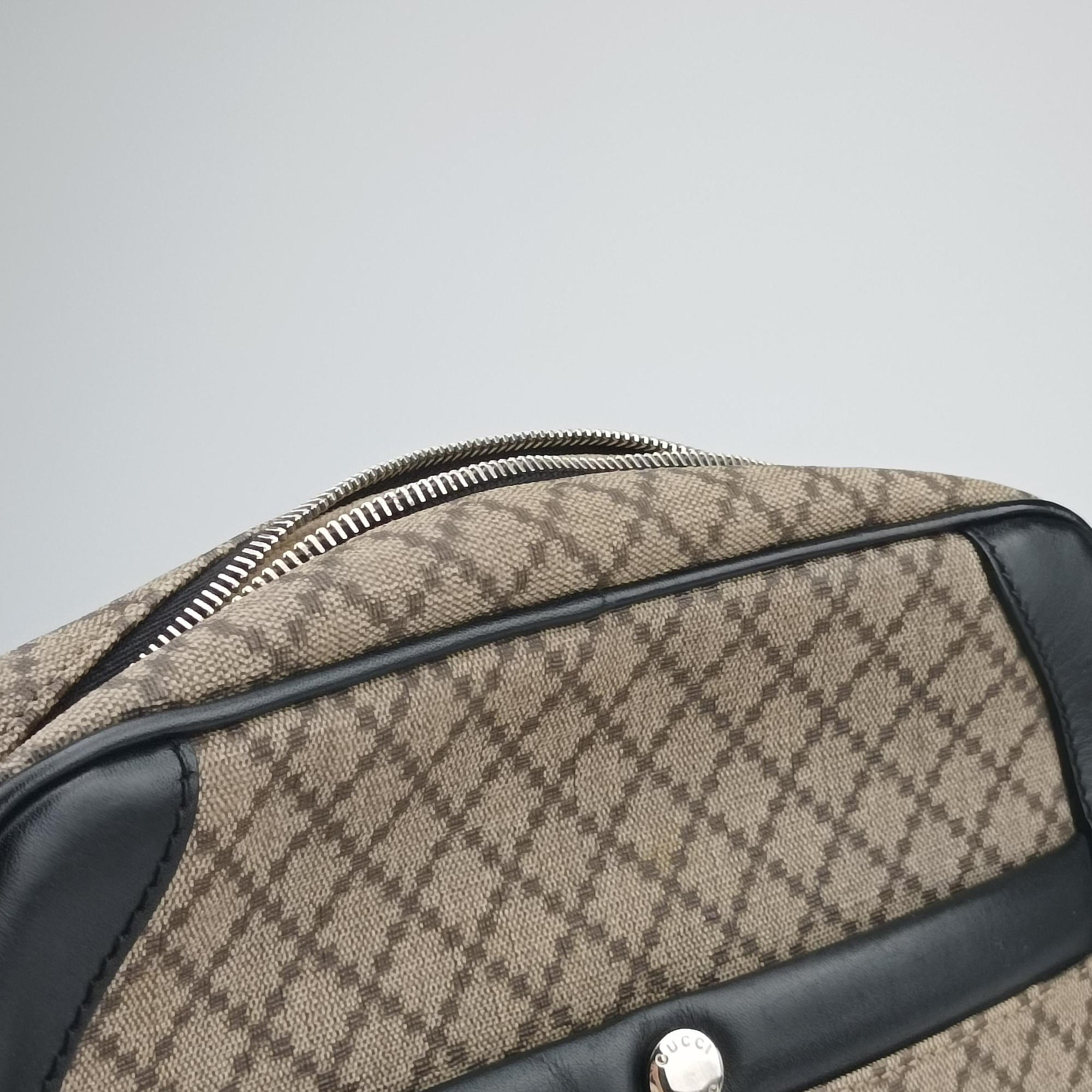 Secondhand Gucci Diamante Brown×black Canvas×Leather 268159 shoulderbag | stylenewstar