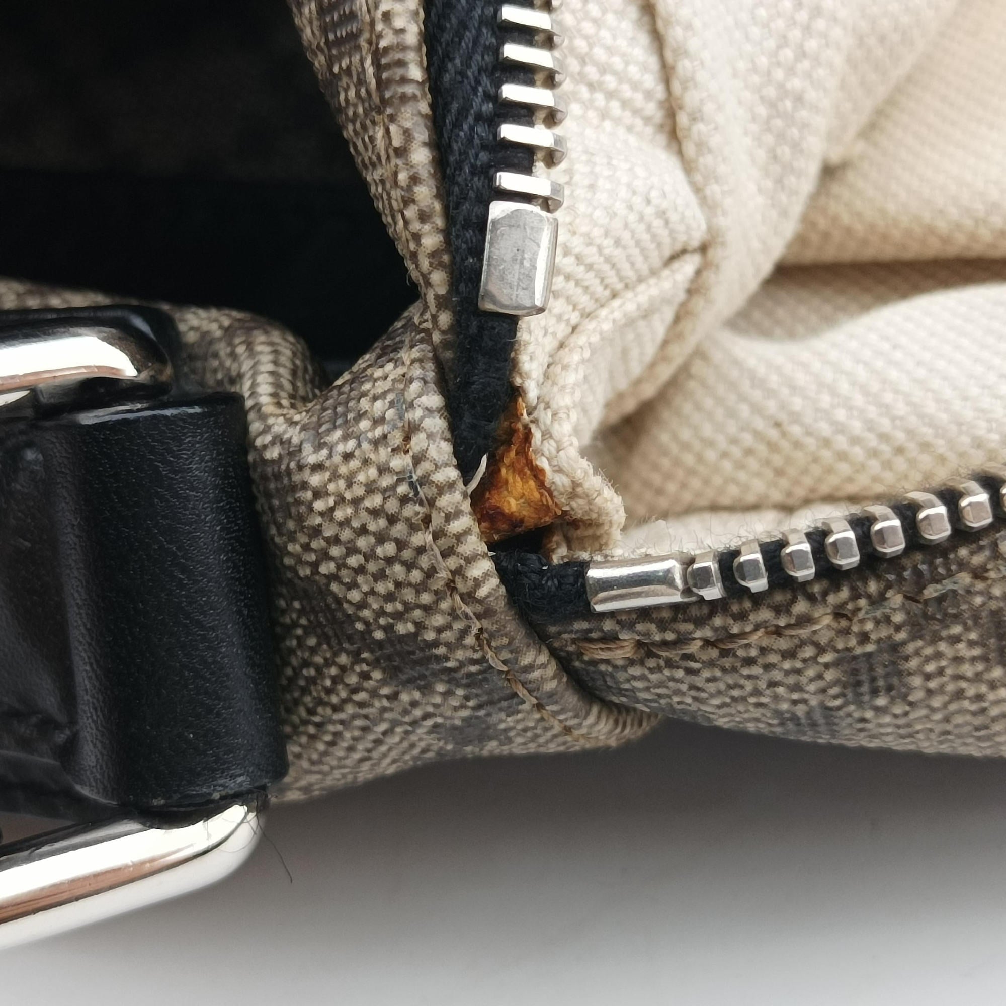 Secondhand Gucci Diamante Brown×black Canvas×Leather 268159 shoulderbag | stylenewstar