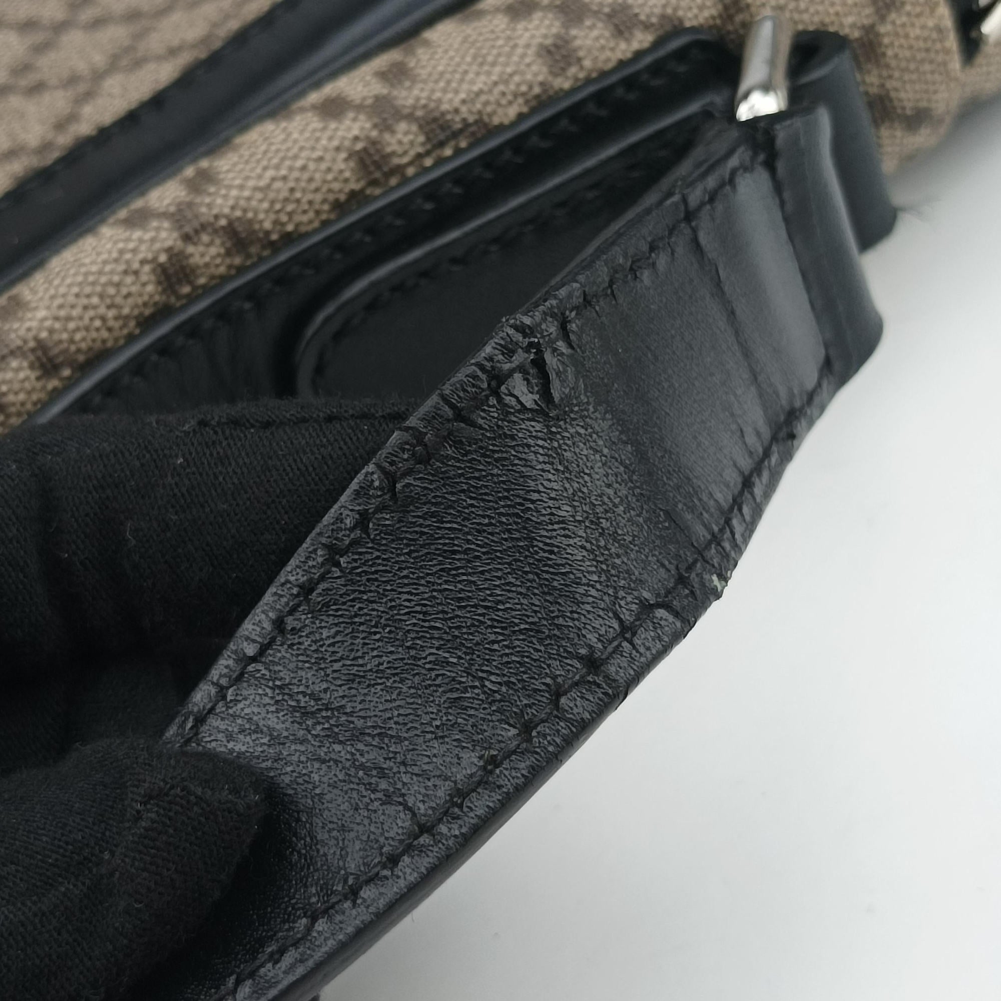 Secondhand Gucci Diamante Brown×black Canvas×Leather 268159 shoulderbag | stylenewstar