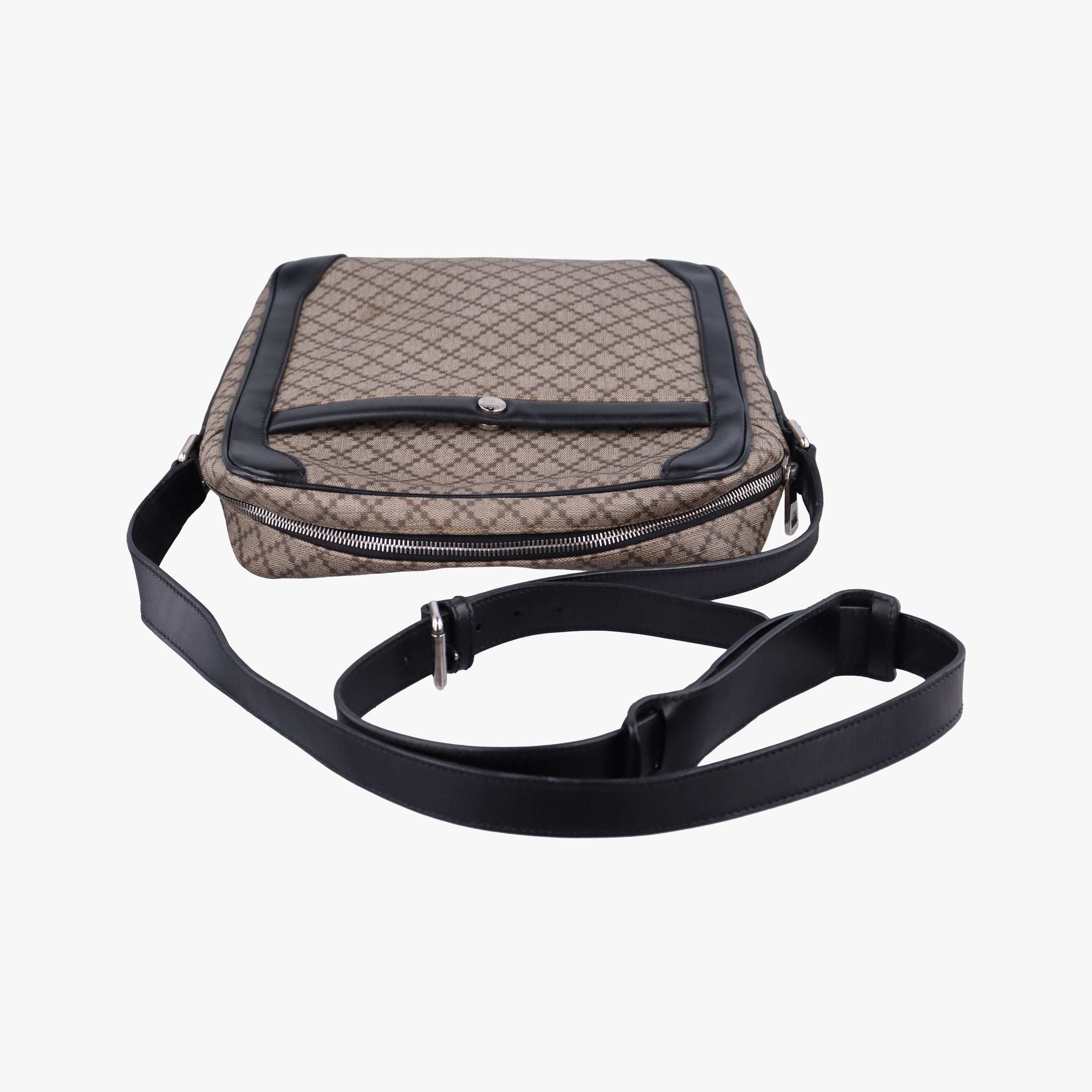 Secondhand Gucci Diamante Brown×black Canvas×Leather 268159 shoulderbag | stylenewstar