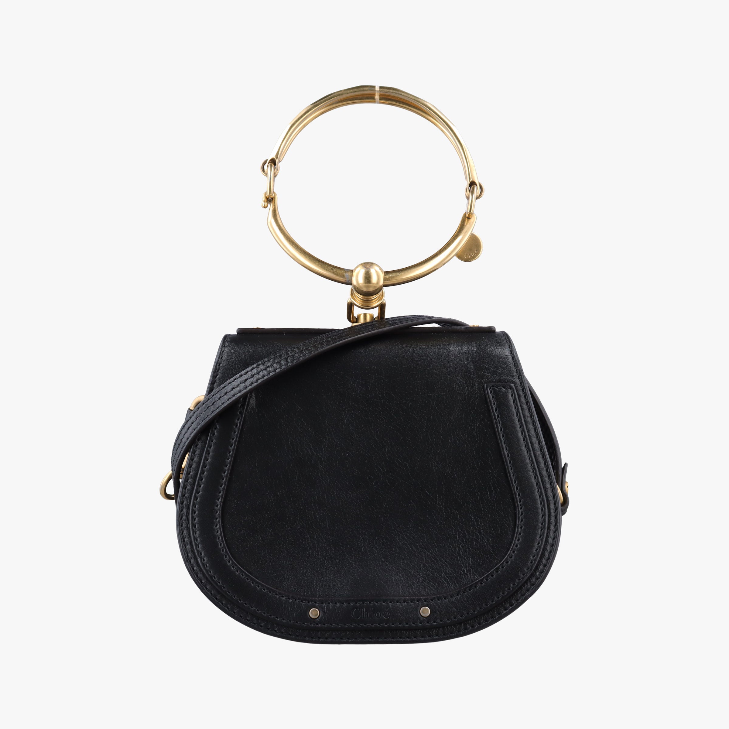 Pre-owned Chloe Bracelet Nile Black Leather  shoulderbag | stylenewstar