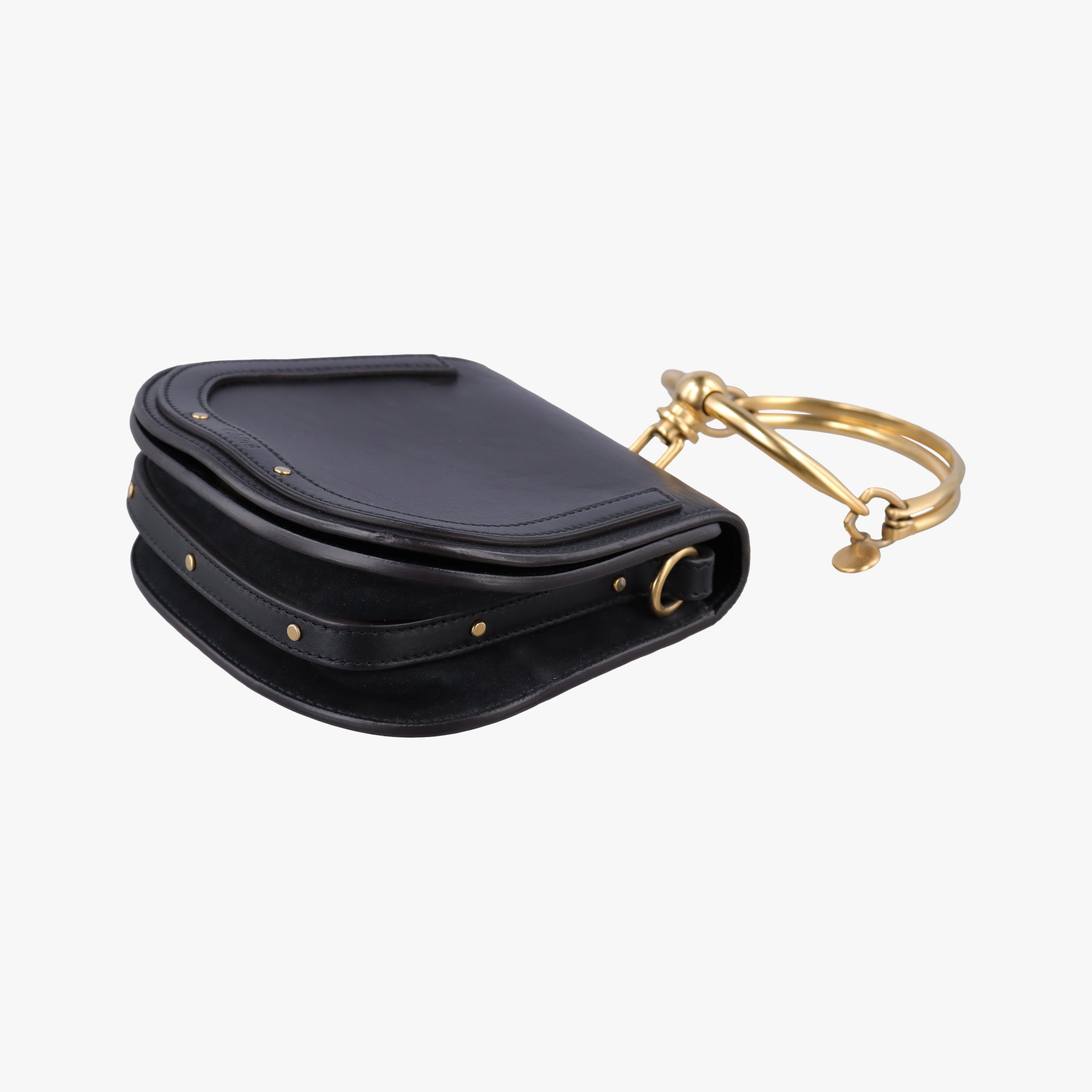 Pre-owned Chloe Bracelet Nile Black Leather  shoulderbag | stylenewstar