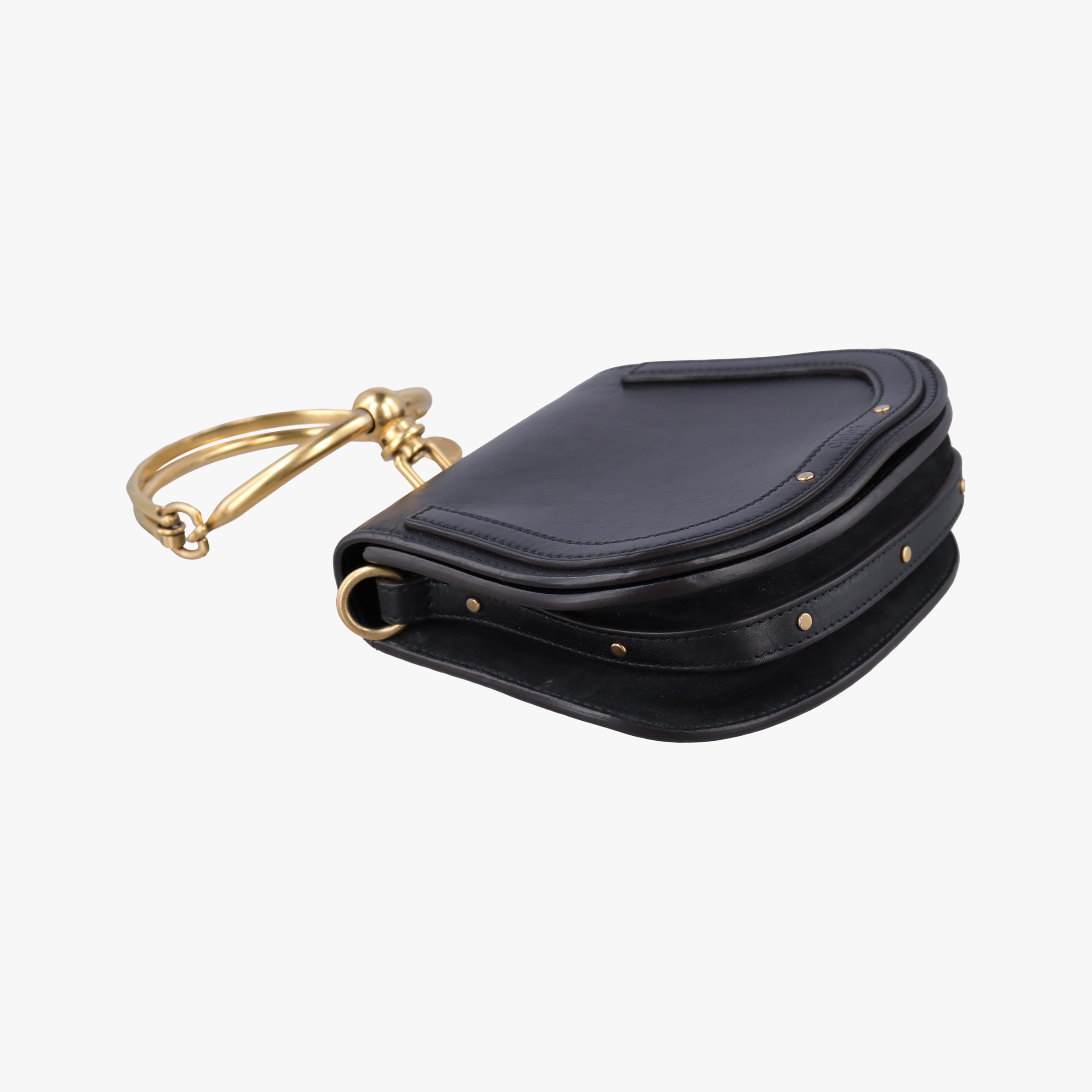 Pre-owned Chloe Bracelet Nile Black Leather  shoulderbag | stylenewstar