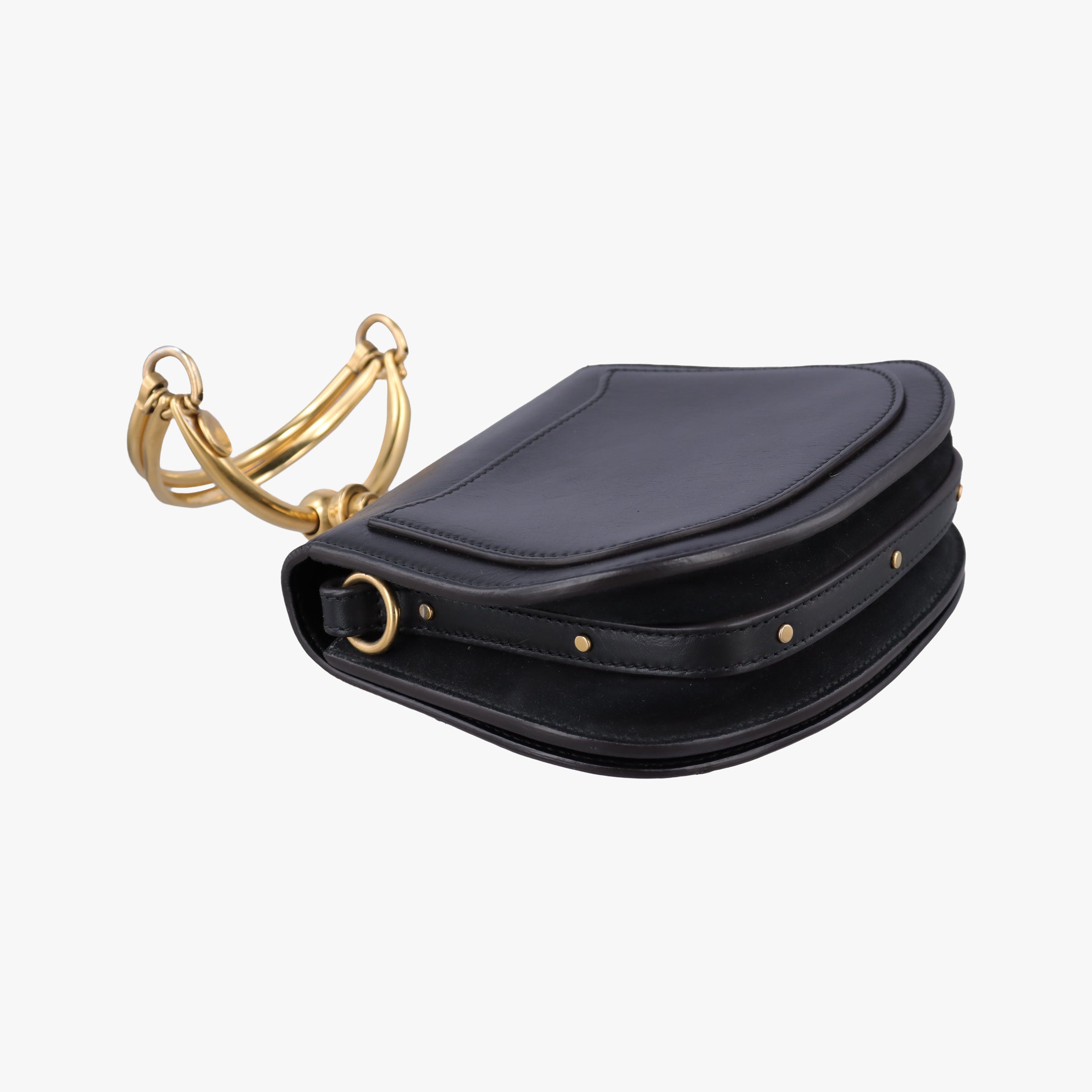 Pre-owned Chloe Bracelet Nile Black Leather  shoulderbag | stylenewstar