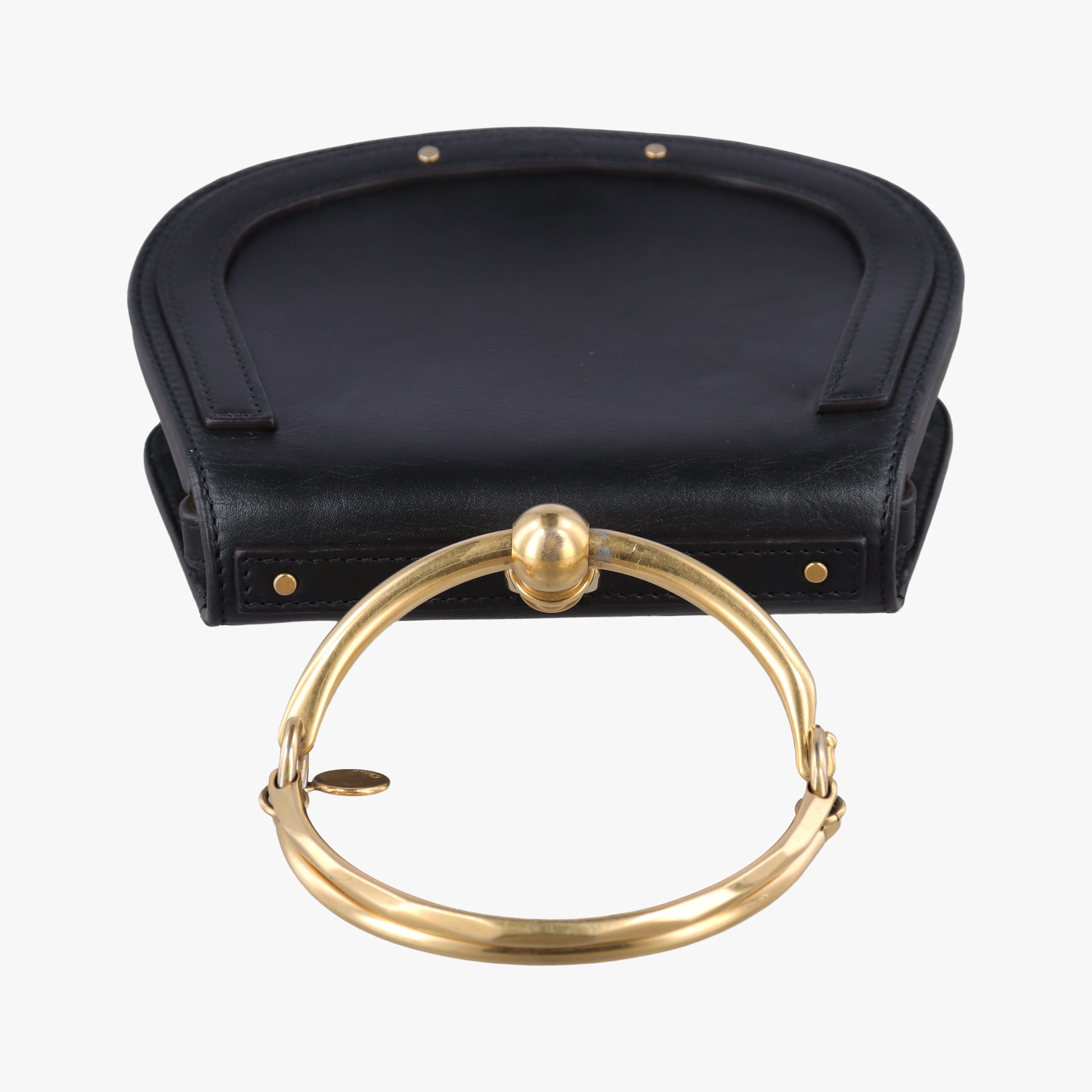 Pre-owned Chloe Bracelet Nile Black Leather  shoulderbag | stylenewstar