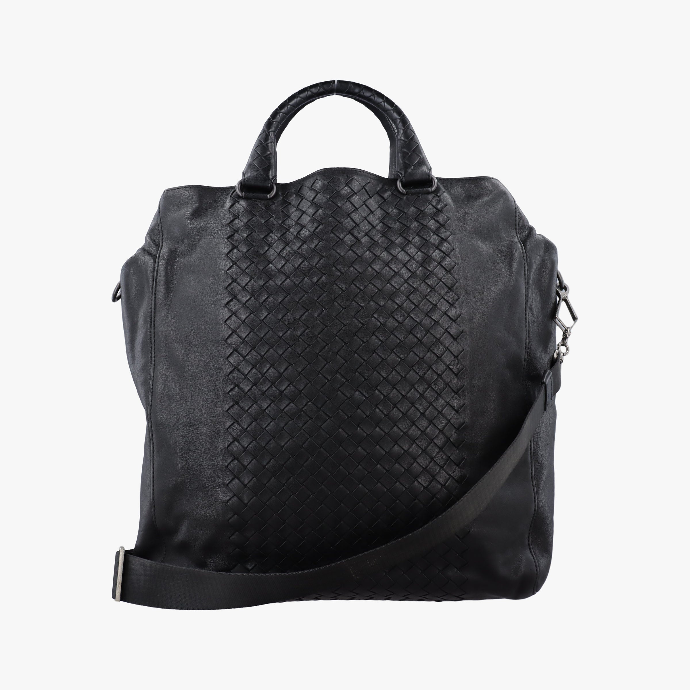 Pre-owned Bottega Veneta Intrecciato Black lambskin  shoulderbag | stylenewstar