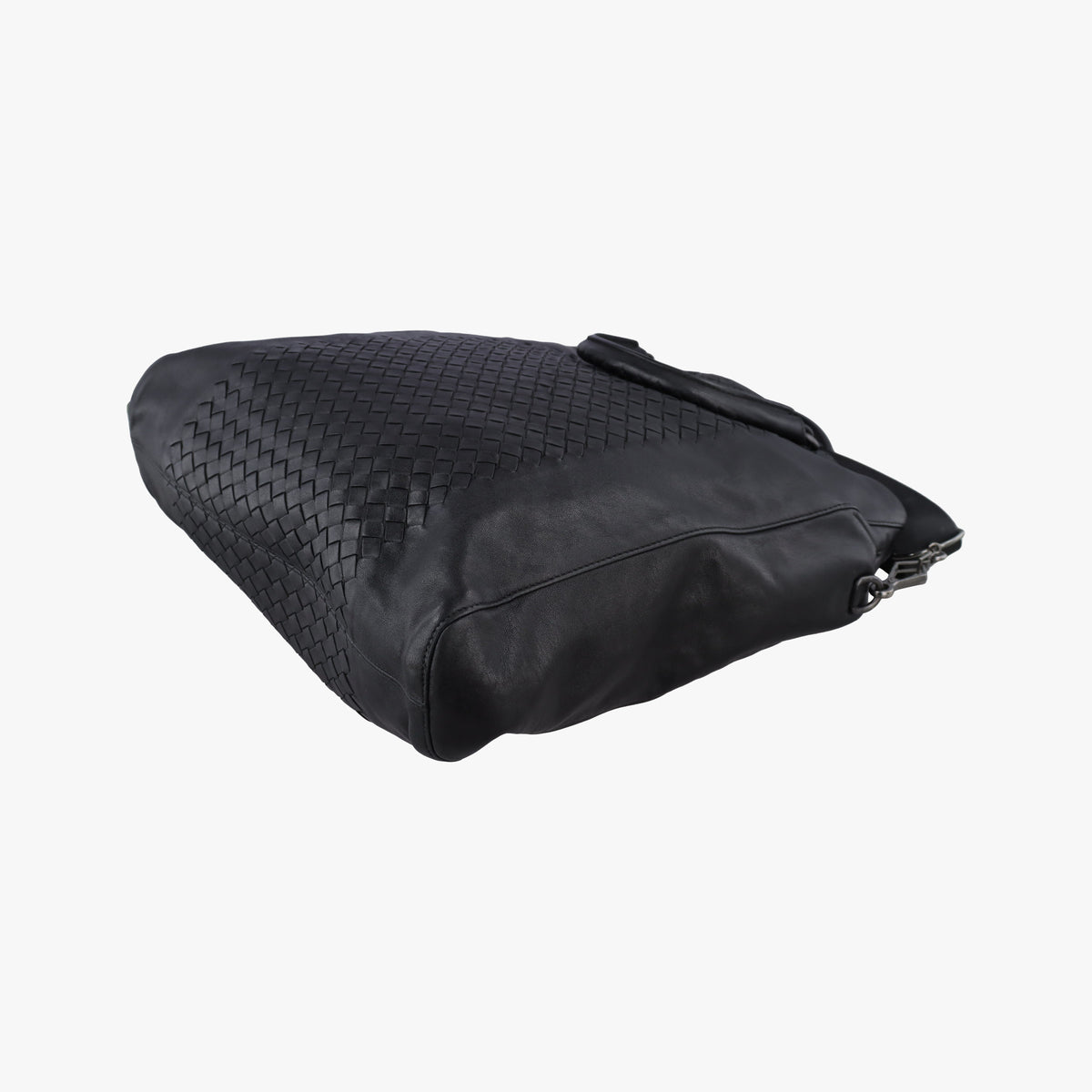 Pre-owned Bottega Veneta Intrecciato Black lambskin  shoulderbag | stylenewstar