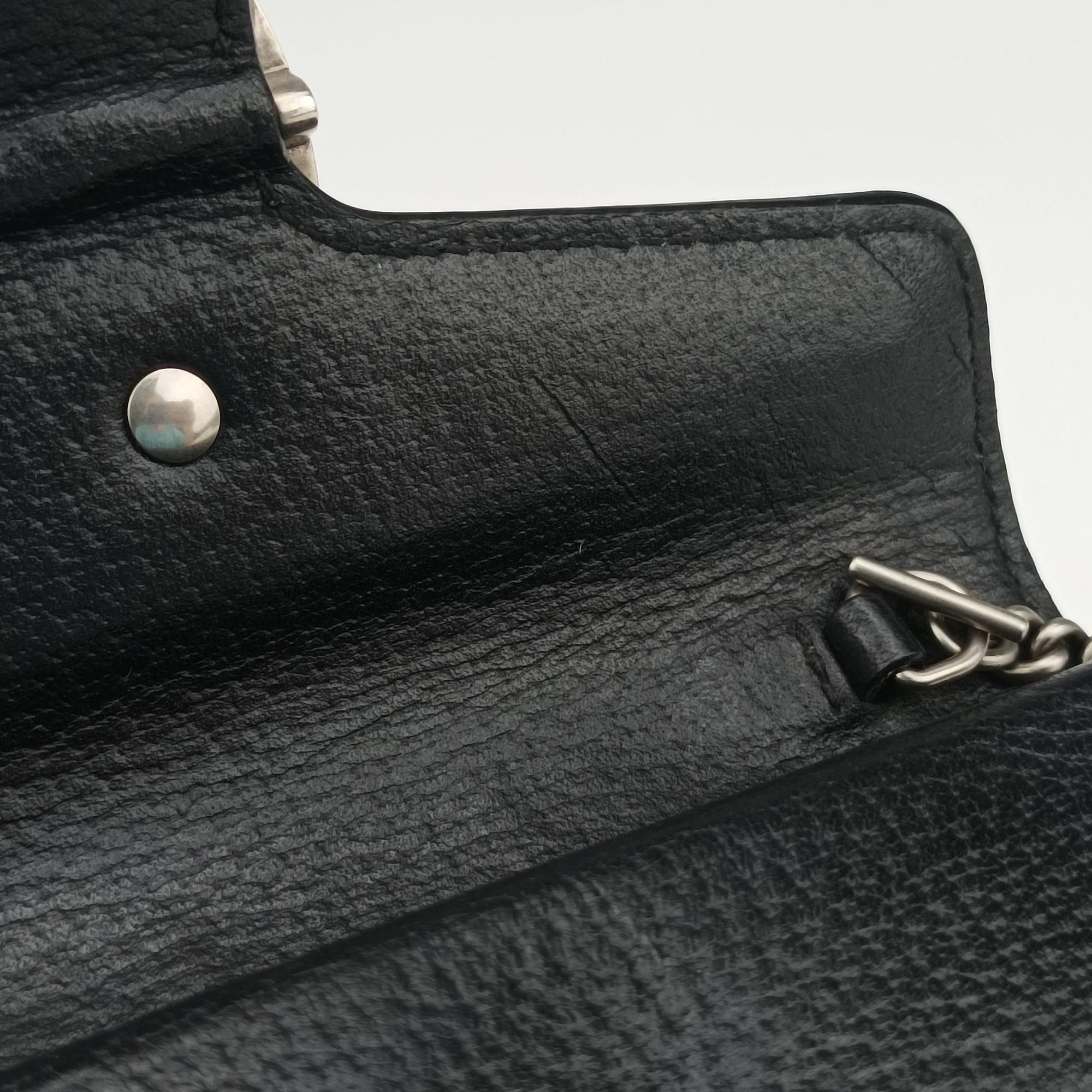 Pre-owned Gucci Dionysus Black denim×leather 476432 shoulderbag | stylenewstar