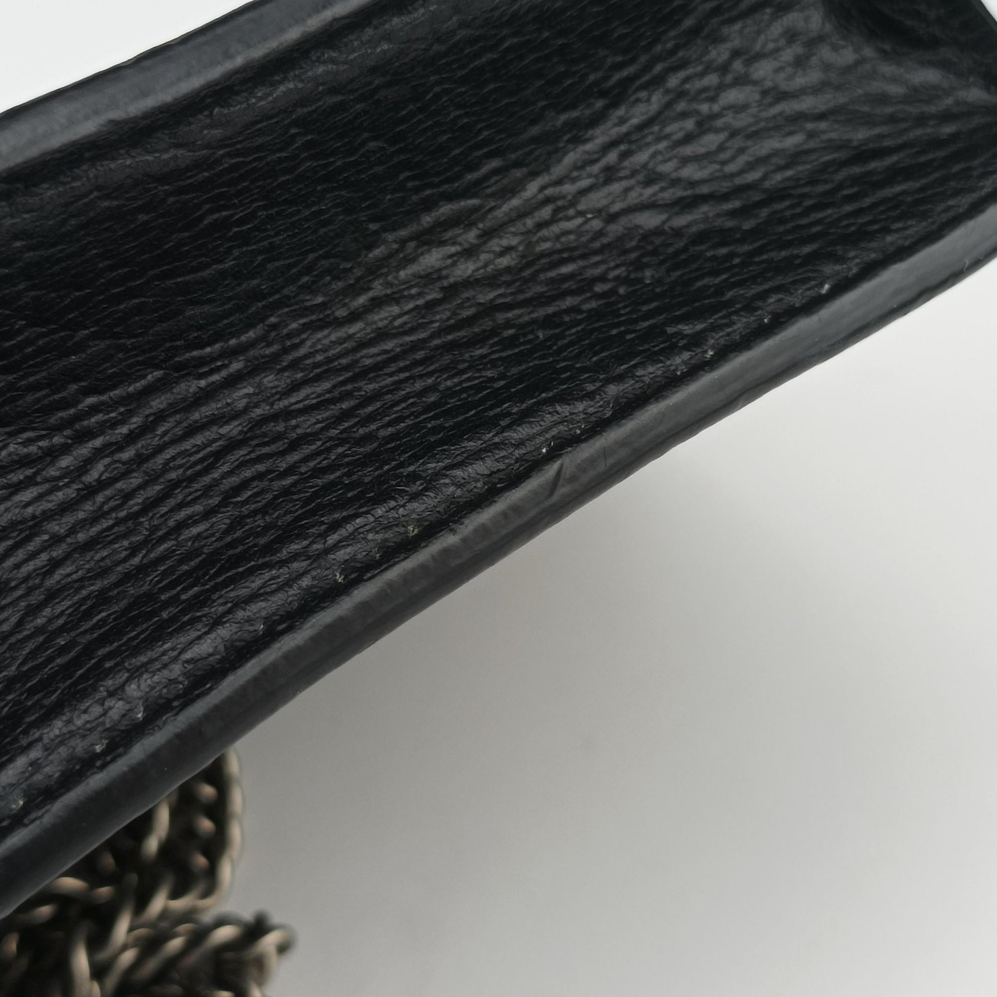 Pre-owned Gucci Dionysus Black denim×leather 476432 shoulderbag | stylenewstar