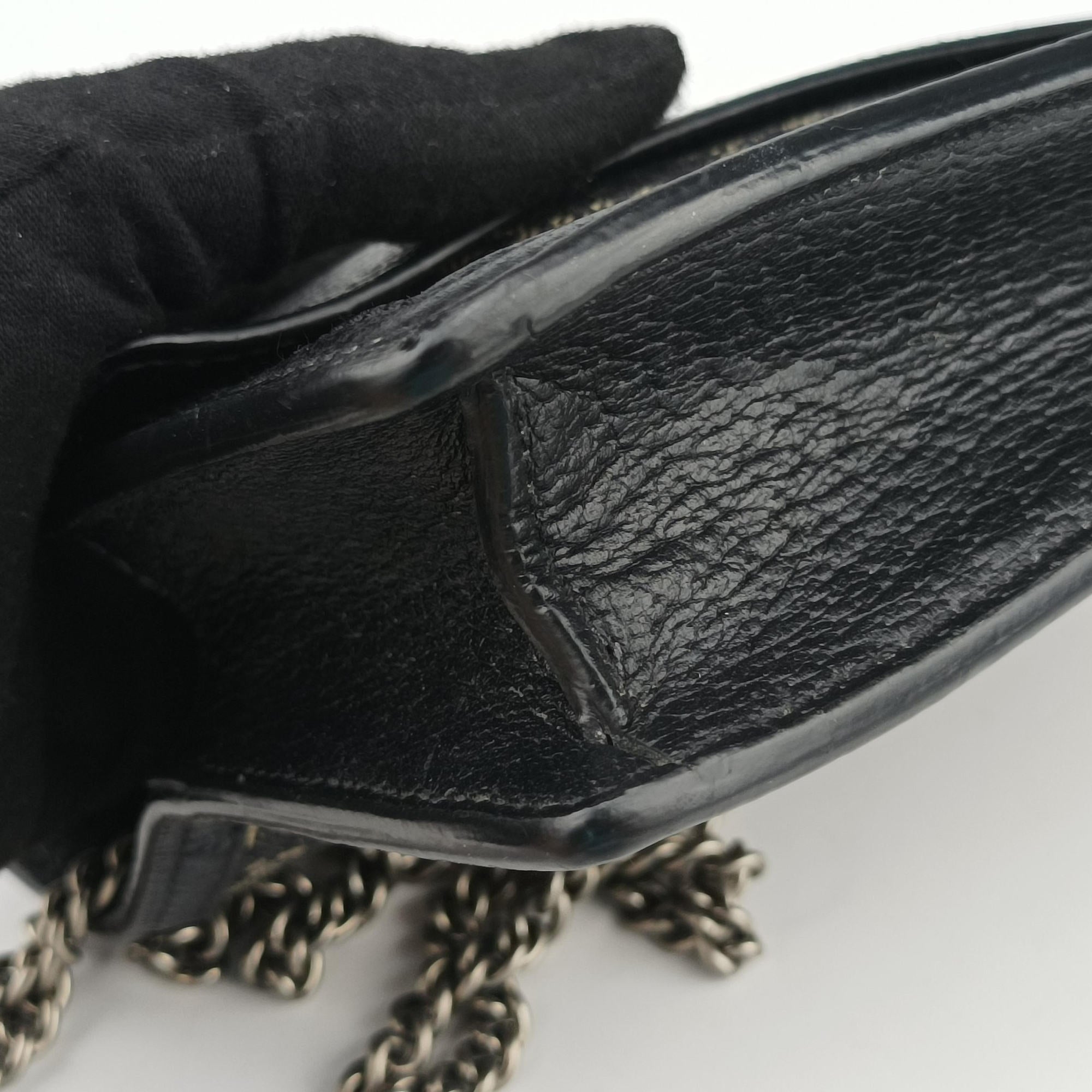 Pre-owned Gucci Dionysus Black denim×leather 476432 shoulderbag | stylenewstar