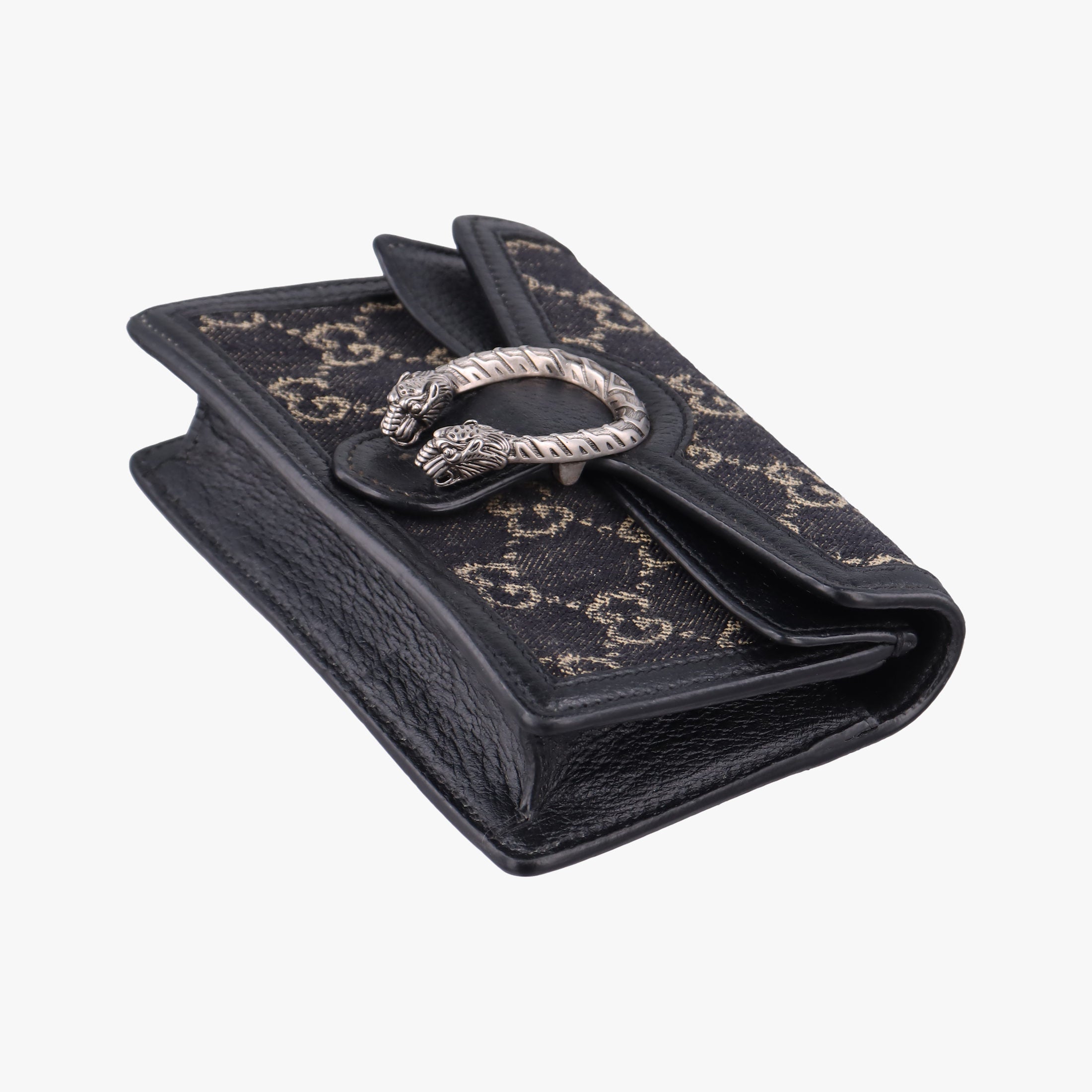 Pre-owned Gucci Dionysus Black denim×leather 476432 shoulderbag | stylenewstar