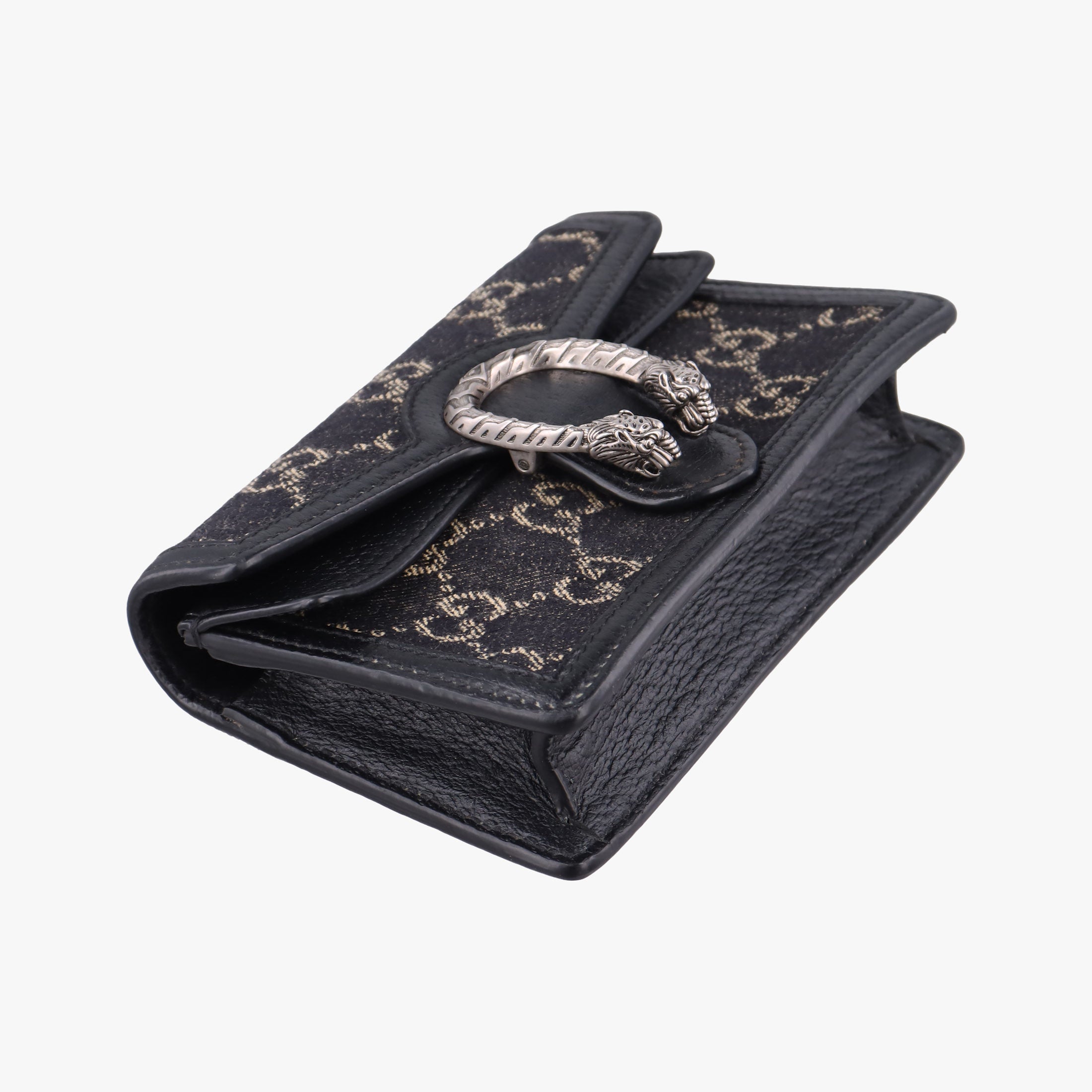 Pre-owned Gucci Dionysus Black denim×leather 476432 shoulderbag | stylenewstar