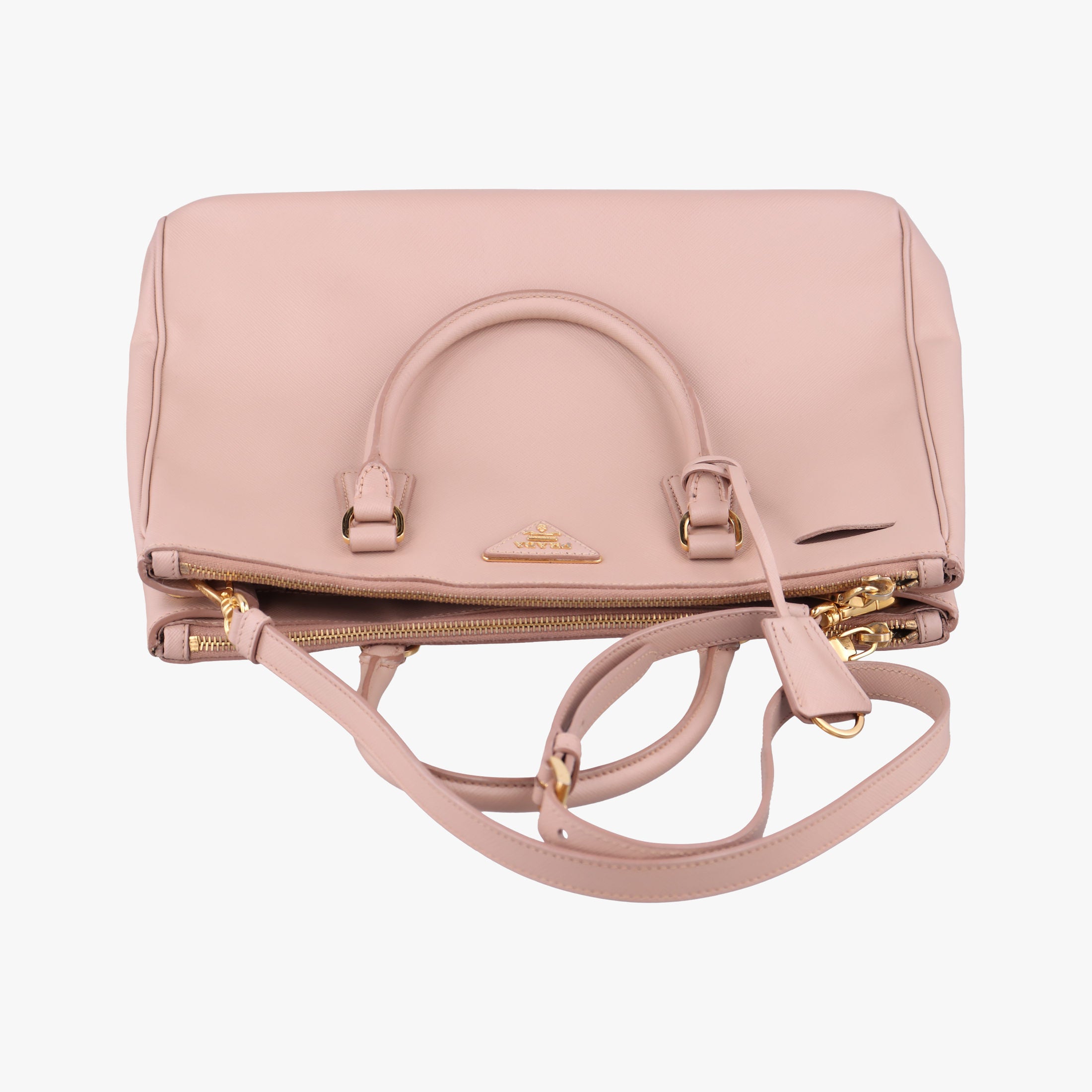 Pre-owned Prada Galleria Pink SAFFIANO Leather BN1786 shoulderbag | stylenewstar