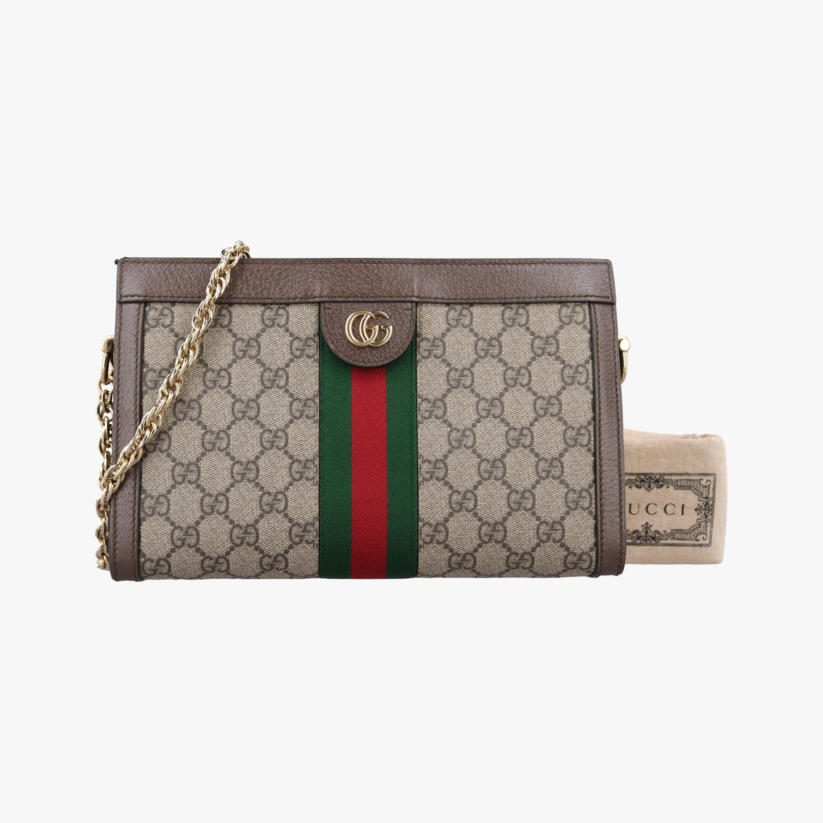 Pre-owned Gucci Ophidia Beige PVC coated canvas×leather 503877 shoulderbag | stylenewstar