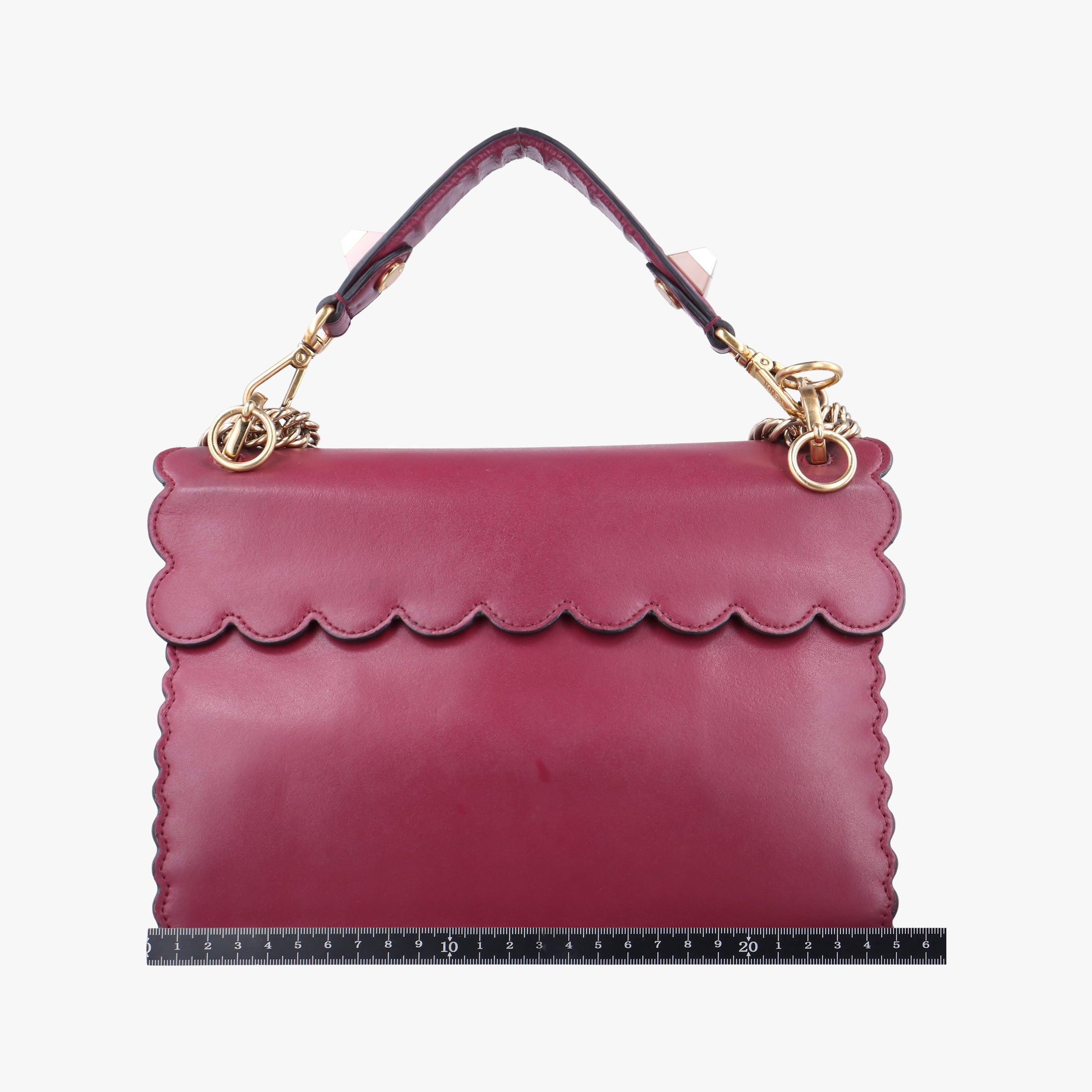 Secondhand Fendi Kan I Burgundy Leather 8BT283 shoulderbag | stylenewstar