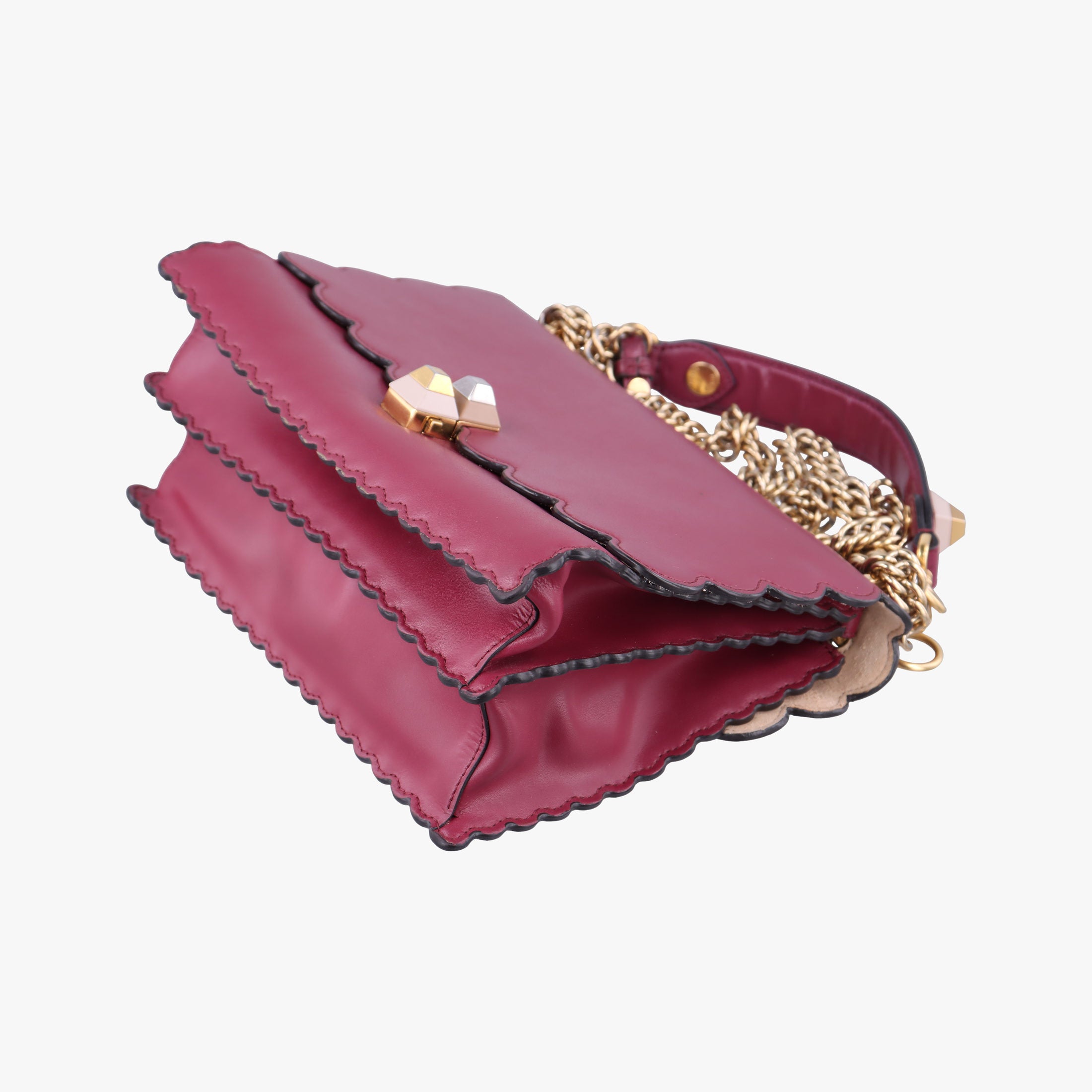 Secondhand Fendi Kan I Burgundy Leather 8BT283 shoulderbag | stylenewstar