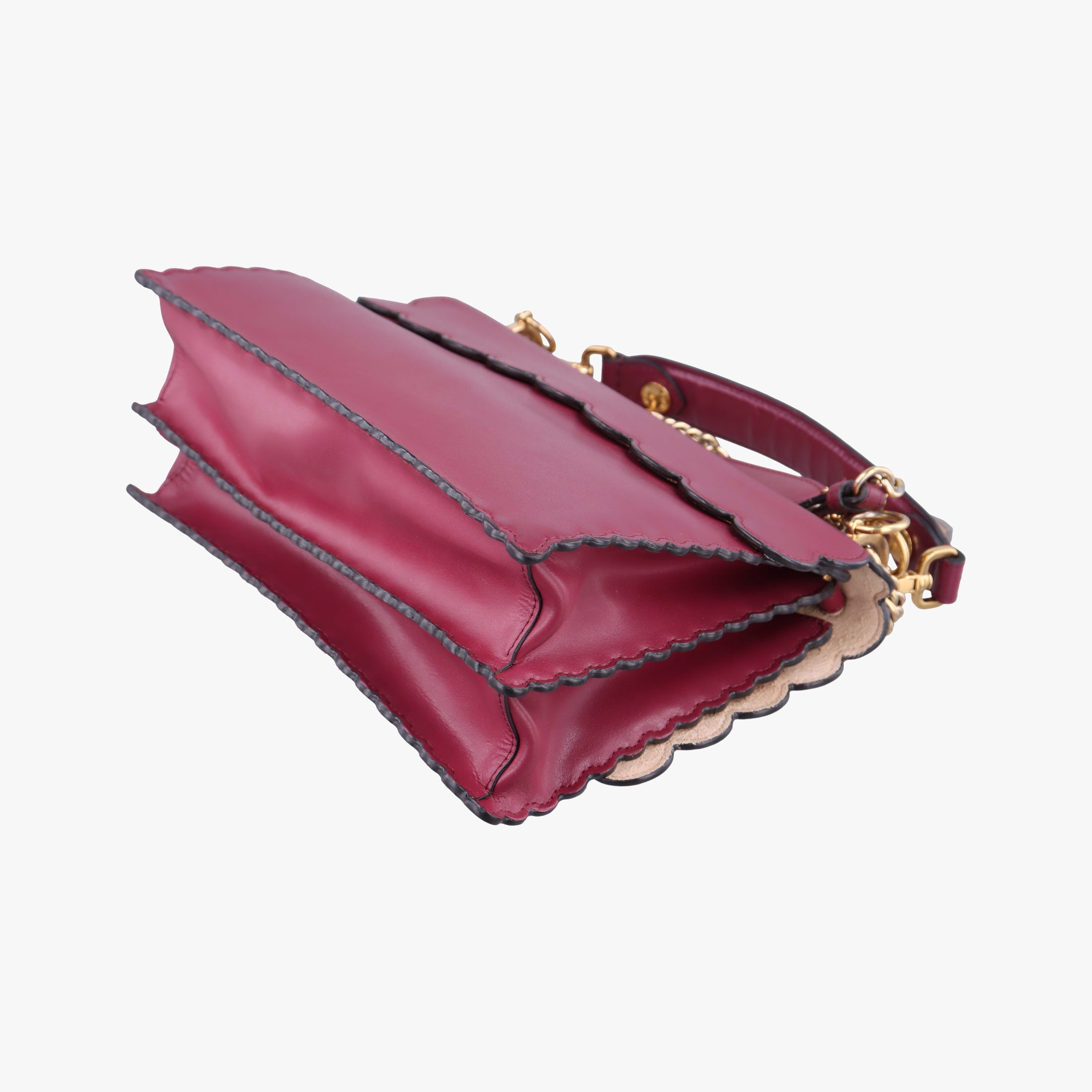 Secondhand Fendi Kan I Burgundy Leather 8BT283 shoulderbag | stylenewstar