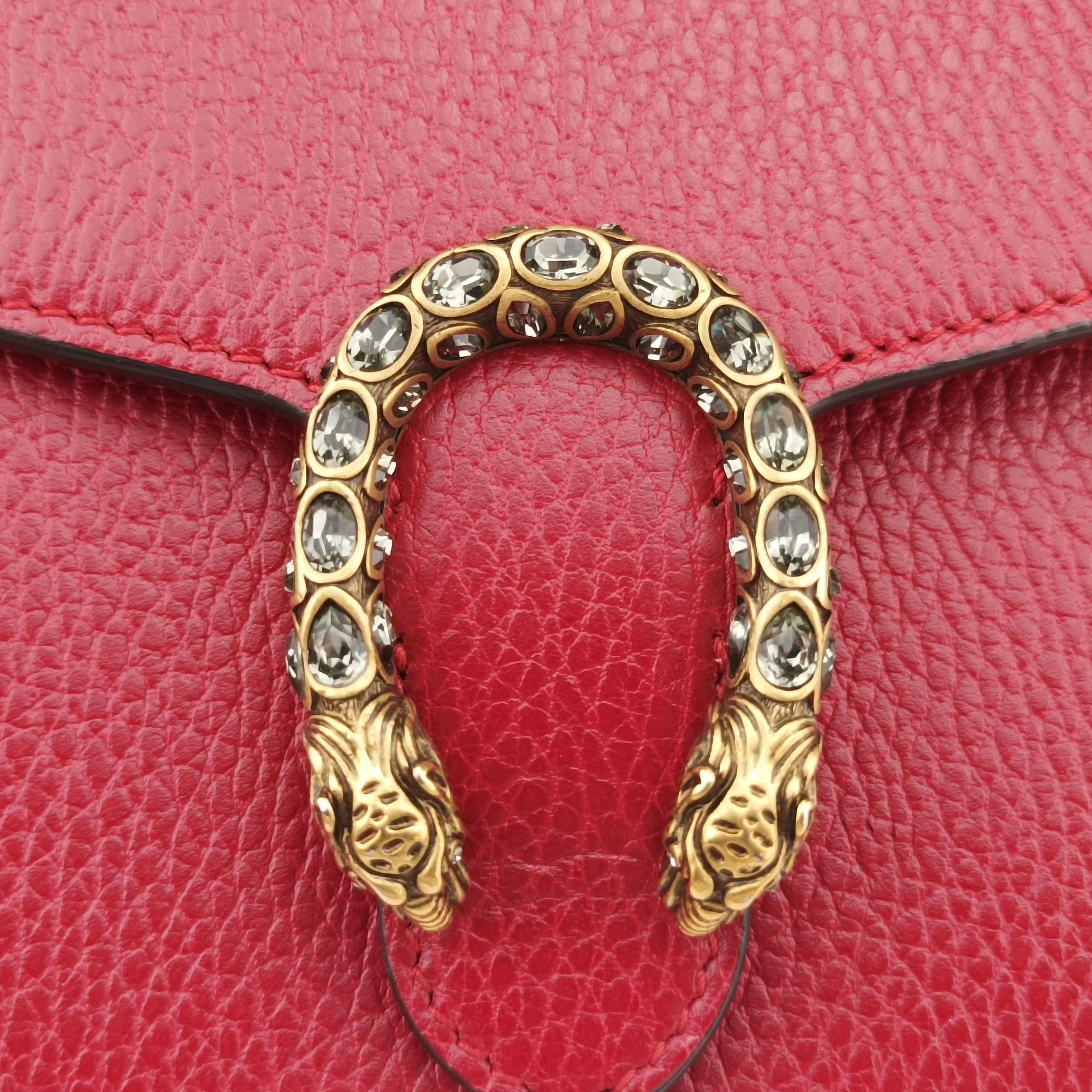 Secondhand Gucci Dionysus Red Leather 401231 shoulderbag | stylenewstar