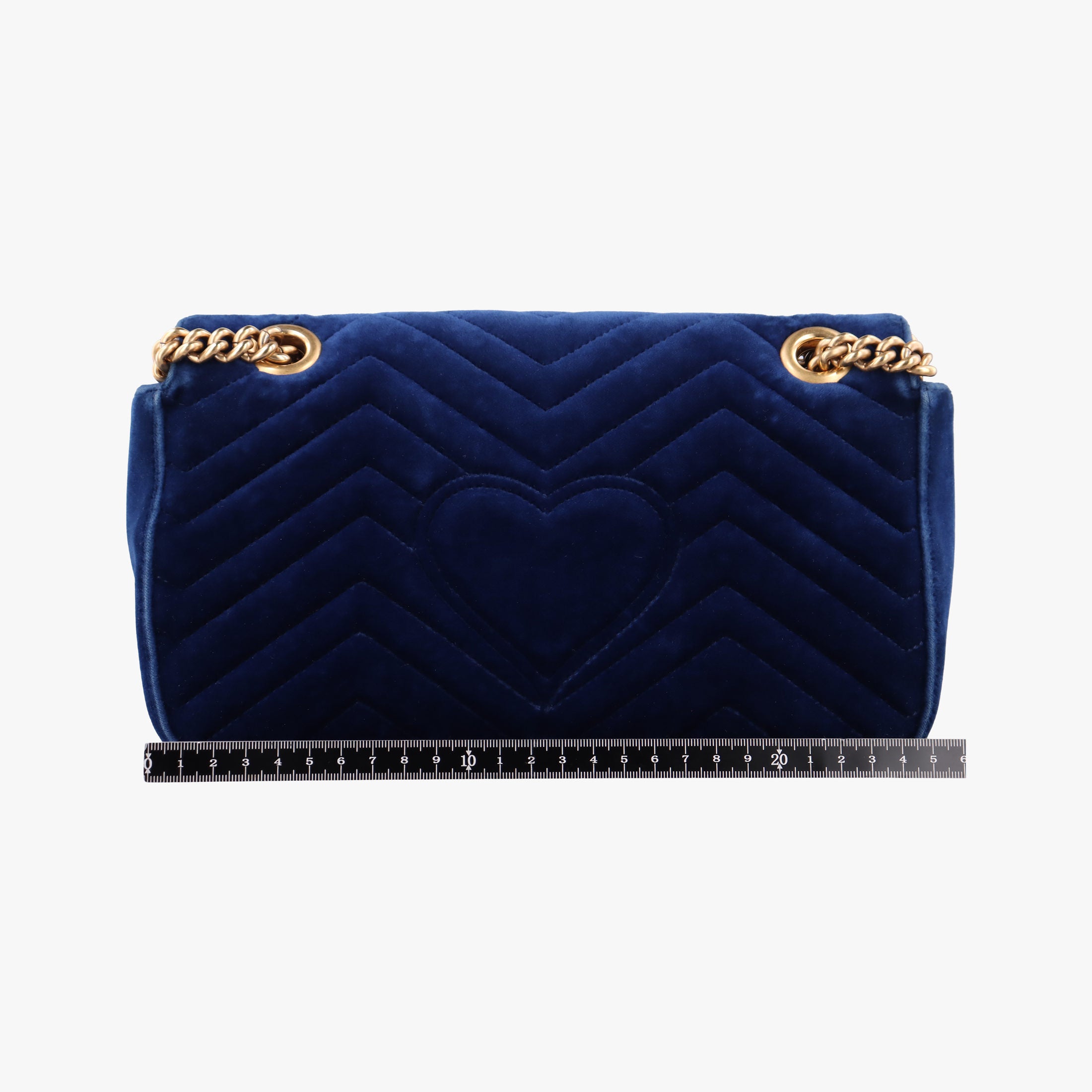 Pre-owned Gucci GG Marmont Navy×Multicolour velour 443497 shoulderbag | stylenewstar