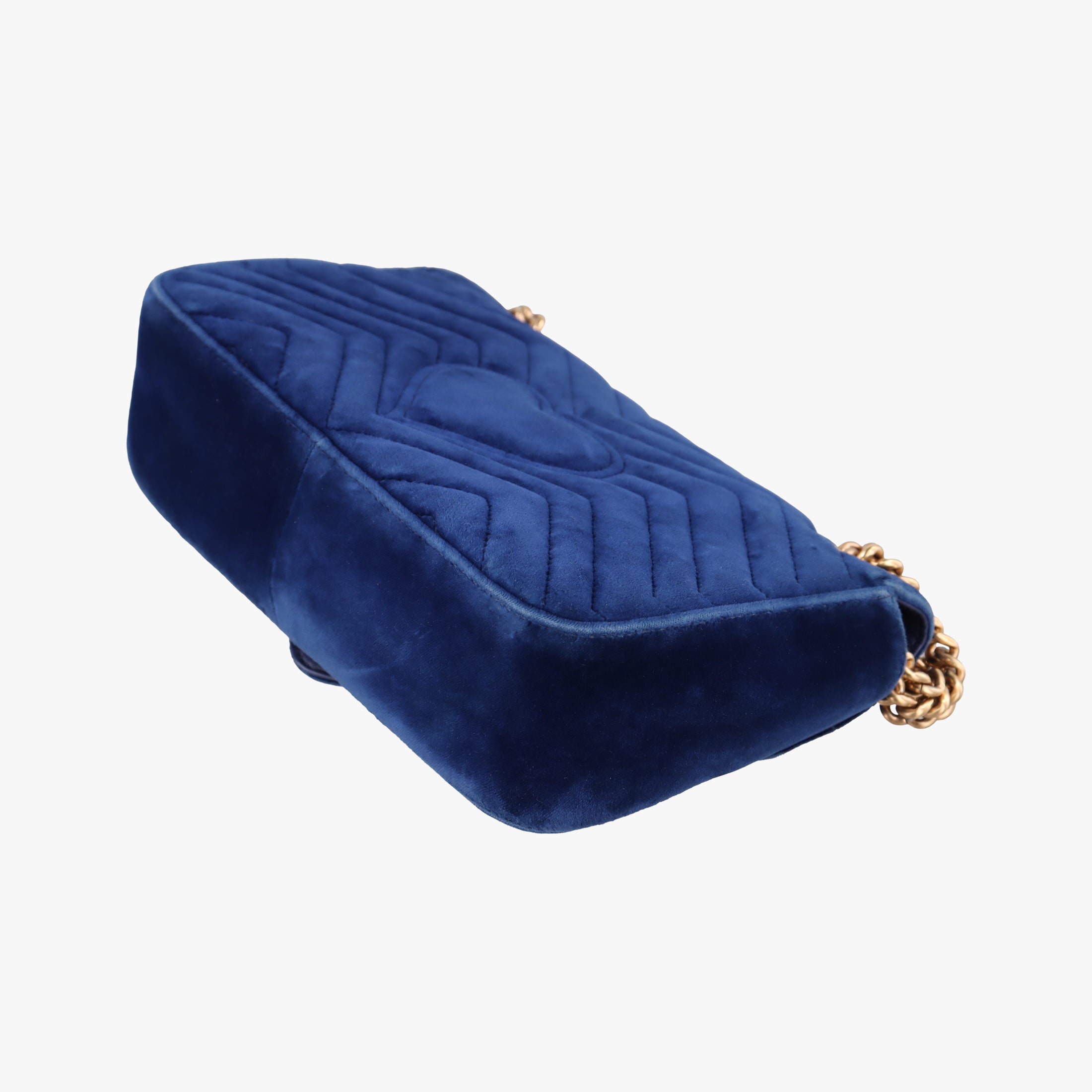 Pre-owned Gucci GG Marmont Navy×Multicolour velour 443497 shoulderbag | stylenewstar