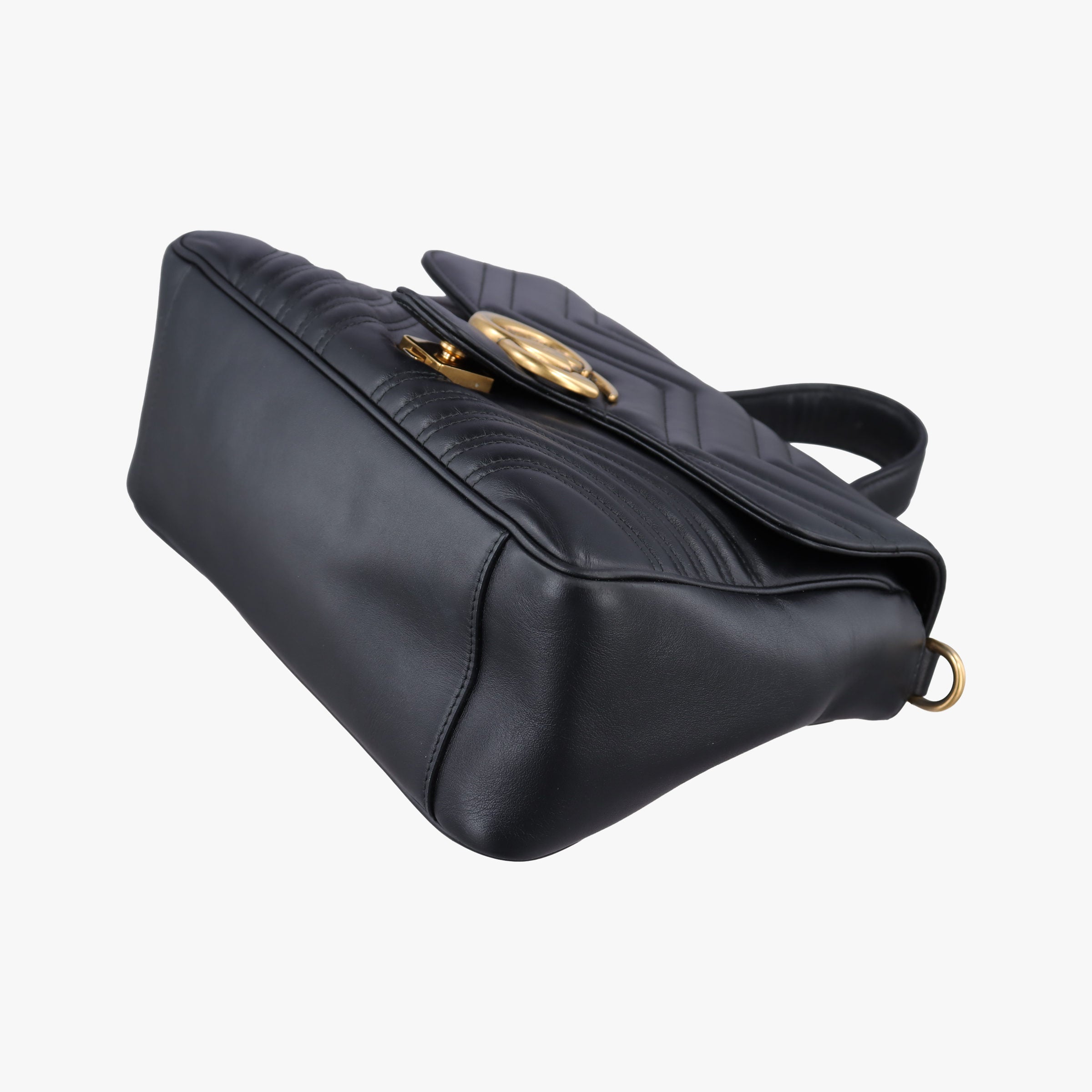 Pre-owned Gucci GG Marmont Black Leather 498110 shoulderbag | stylenewstar