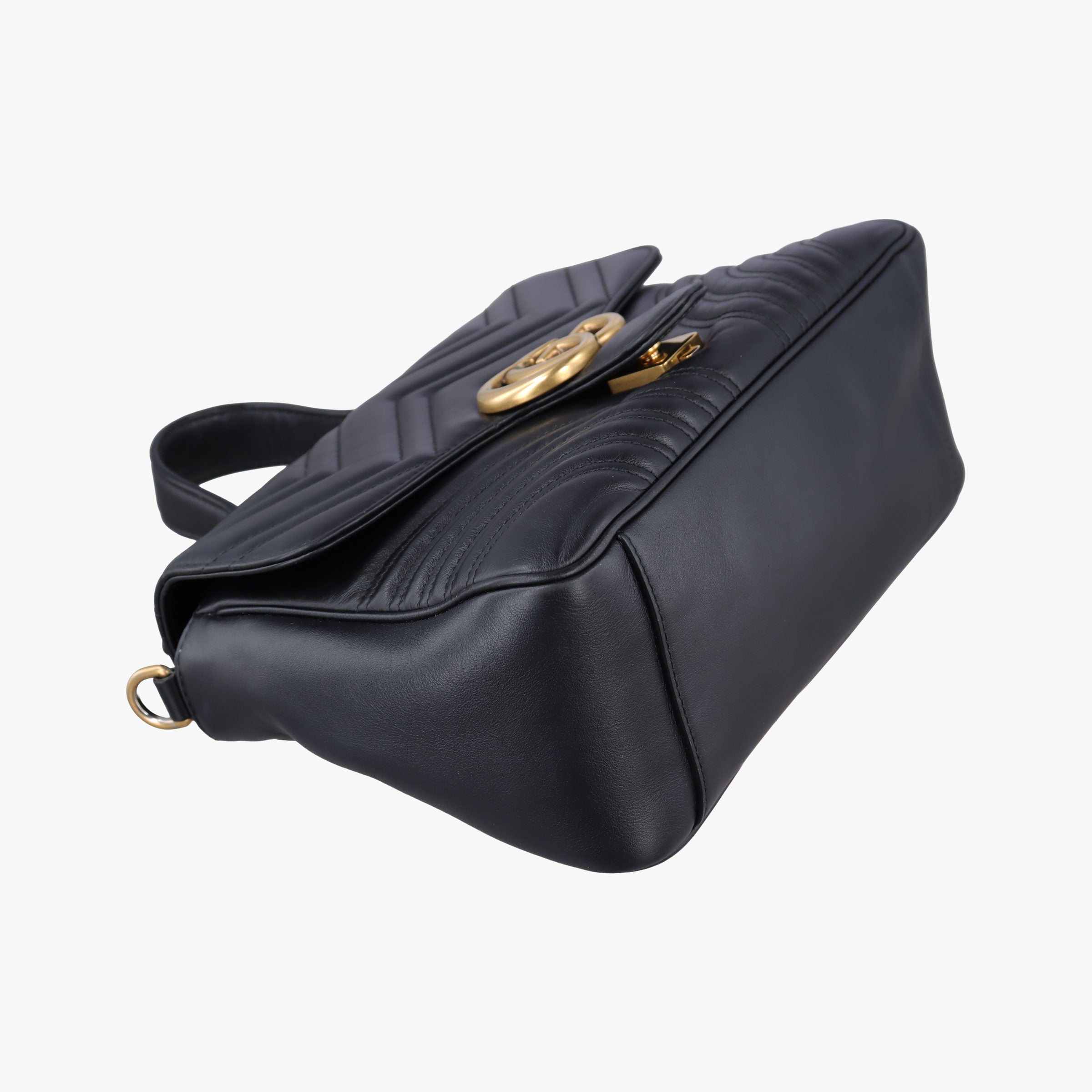 Pre-owned Gucci GG Marmont Black Leather 498110 shoulderbag | stylenewstar