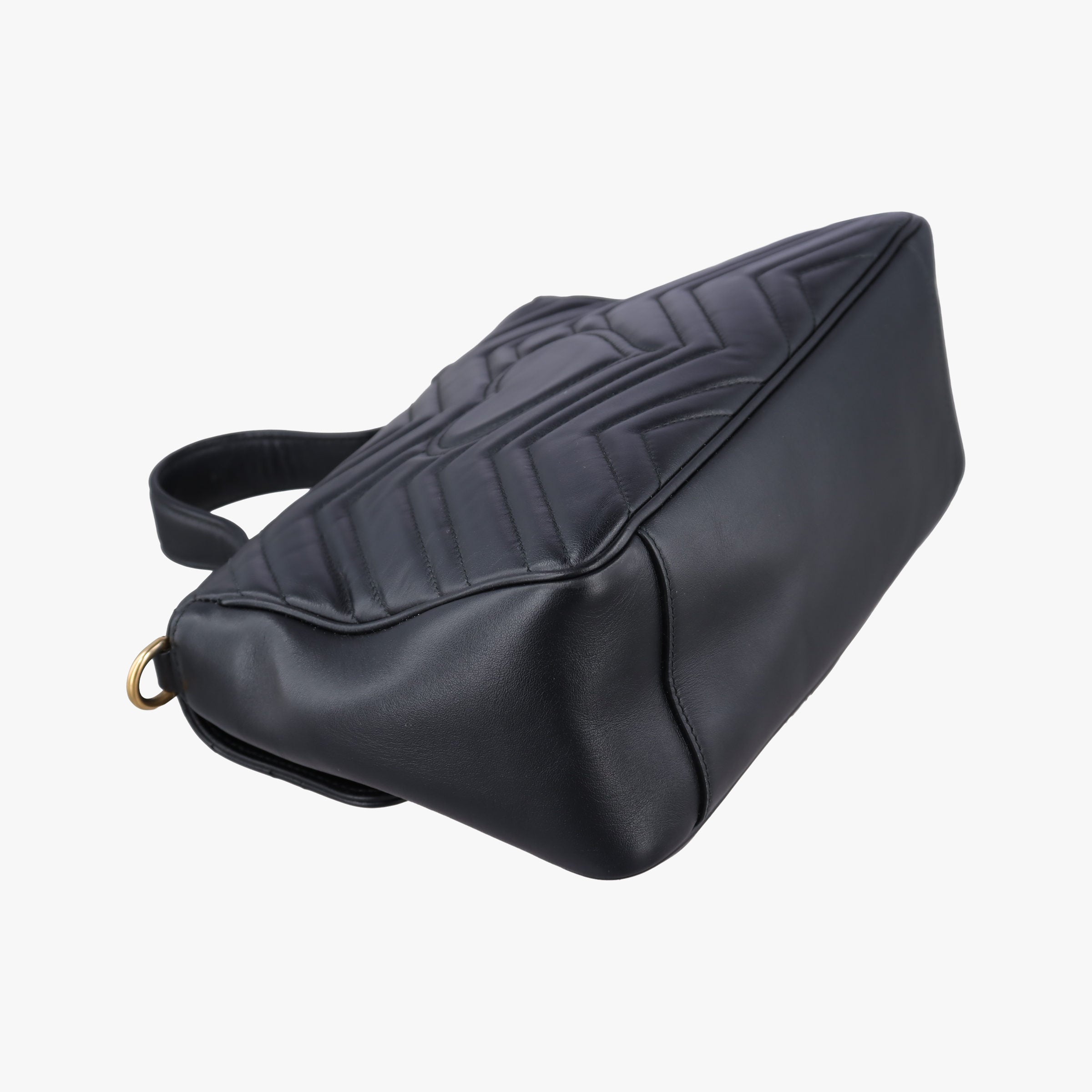 Pre-owned Gucci GG Marmont Black Leather 498110 shoulderbag | stylenewstar