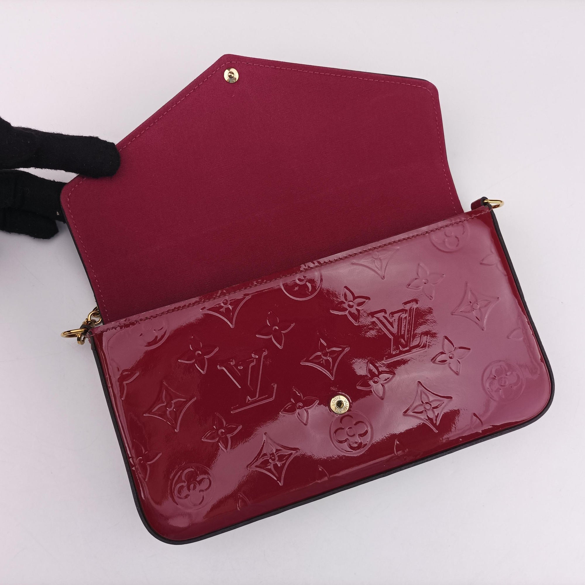 Vintage Louis Vuitton Pochette Felicie CERISE Vernis M61293 shoulderbag | stylenewstar