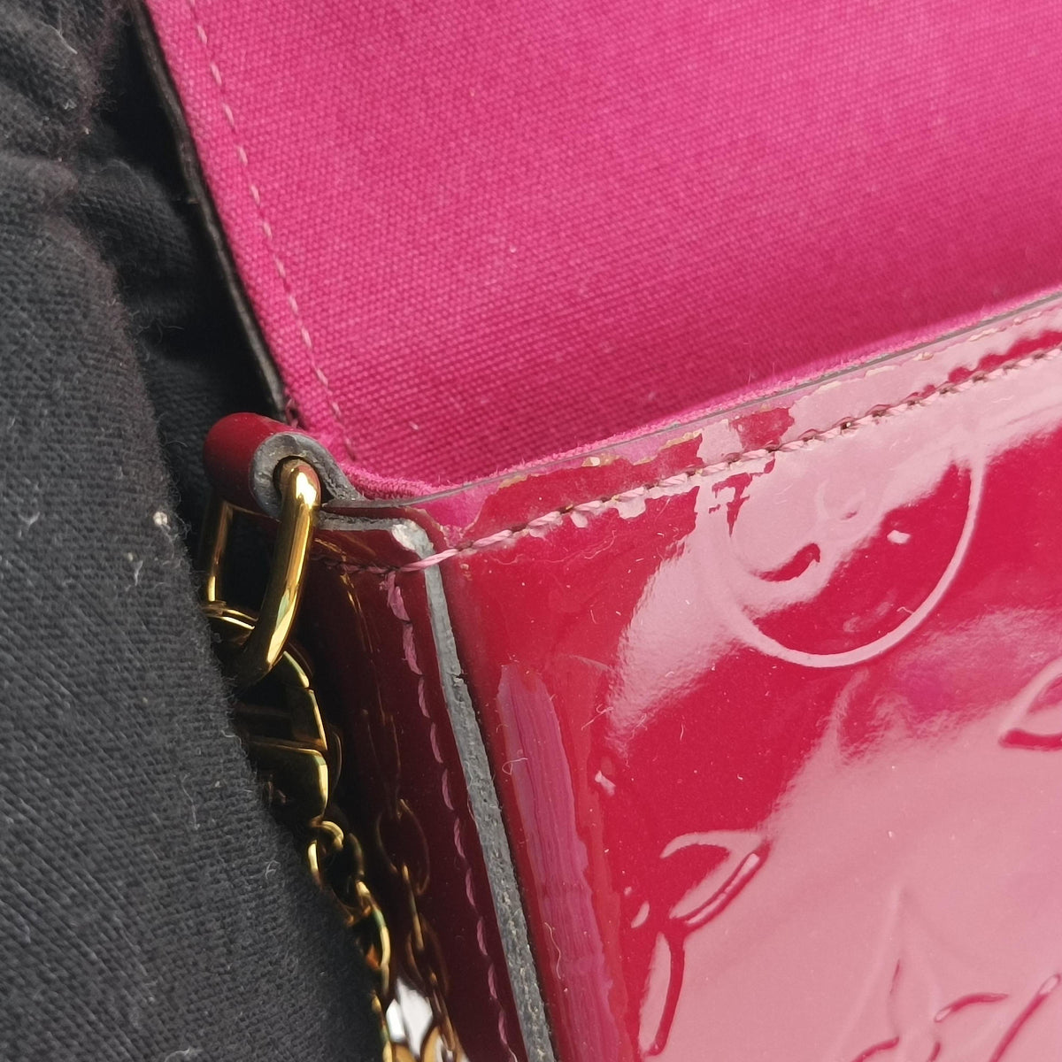 Vintage Louis Vuitton Pochette Felicie CERISE Vernis M61293 shoulderbag | stylenewstar