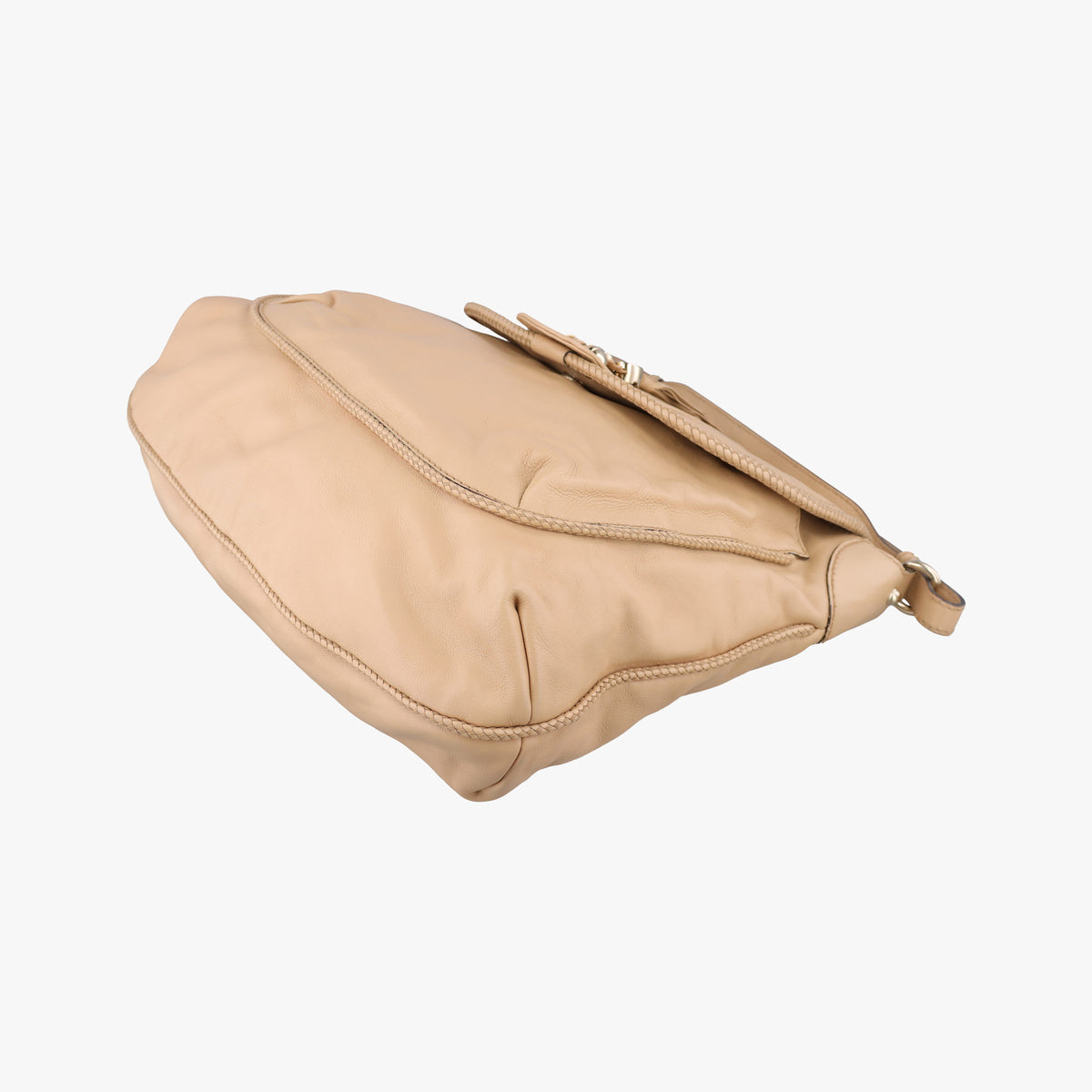 Pre-owned Gucci Marrakech Beige Leather 257021 shoulderbag | stylenewstar