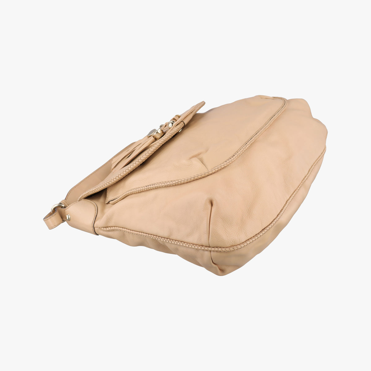 Pre-owned Gucci Marrakech Beige Leather 257021 shoulderbag | stylenewstar