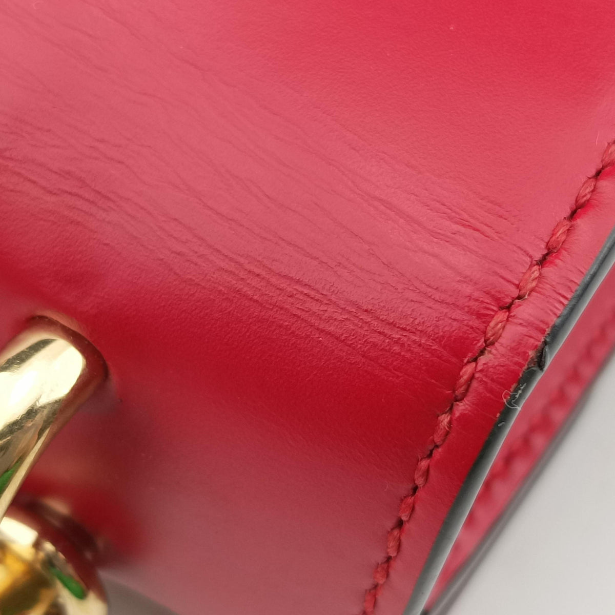 Pre-owned Gucci Sylvie Red×Navy Leather 431666 shoulderbag | stylenewstar