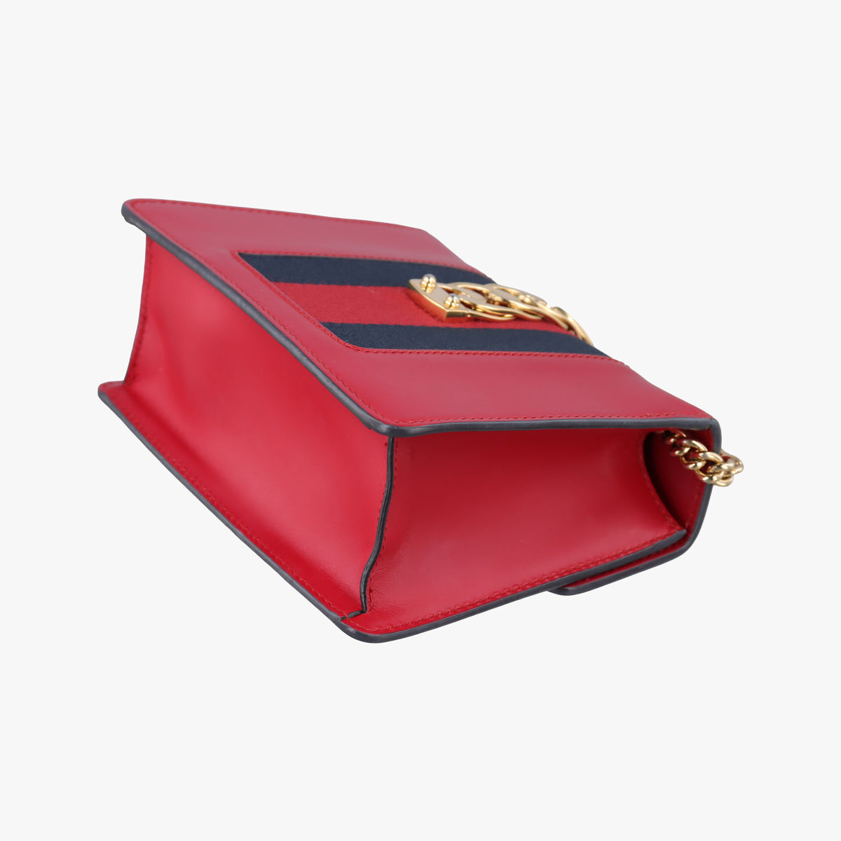 Pre-owned Gucci Sylvie Red×Navy Leather 431666 shoulderbag | stylenewstar