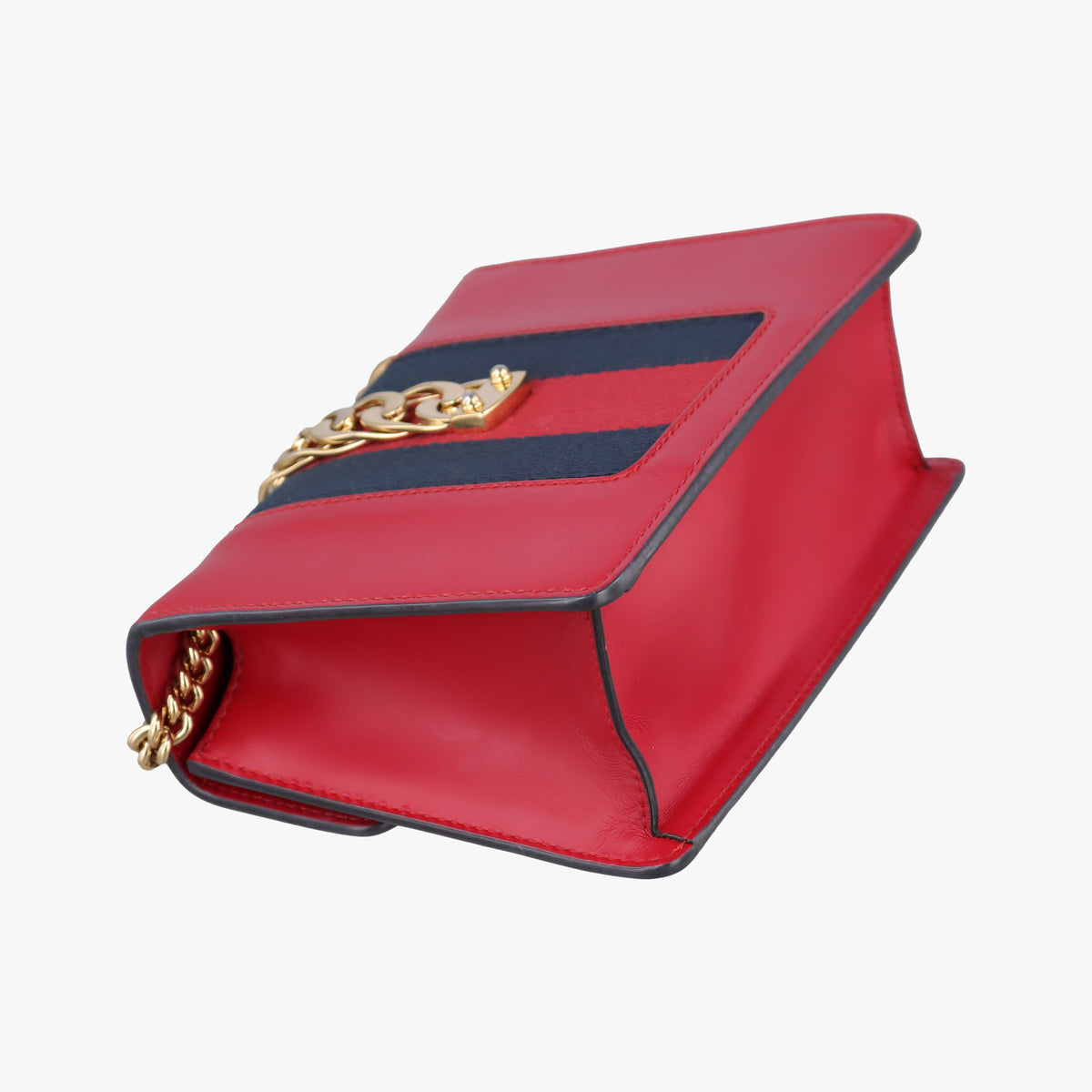 Pre-owned Gucci Sylvie Red×Navy Leather 431666 shoulderbag | stylenewstar