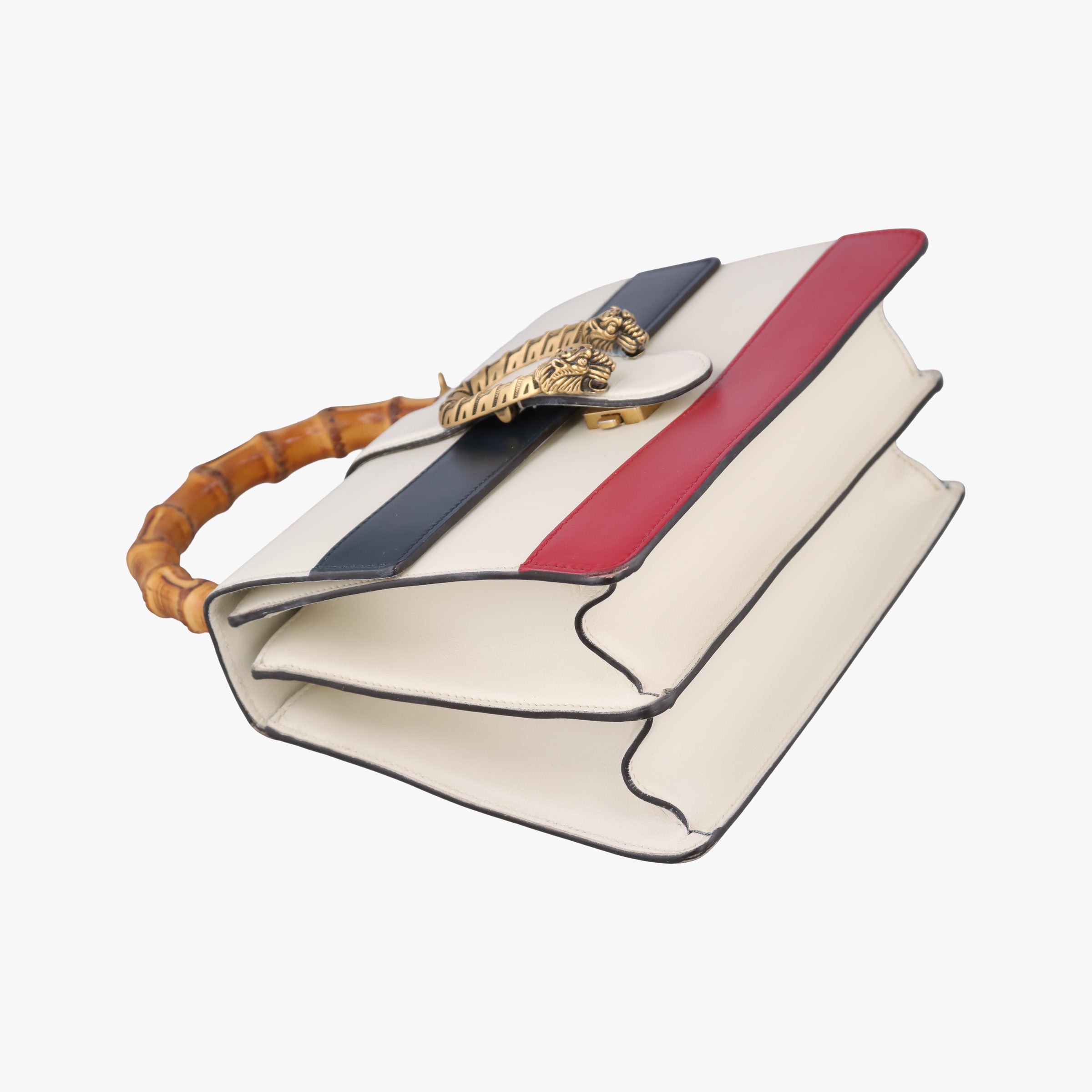 Pre-owned Gucci Dionysus White×navy×red Leather 448075 handbag | stylenewstar