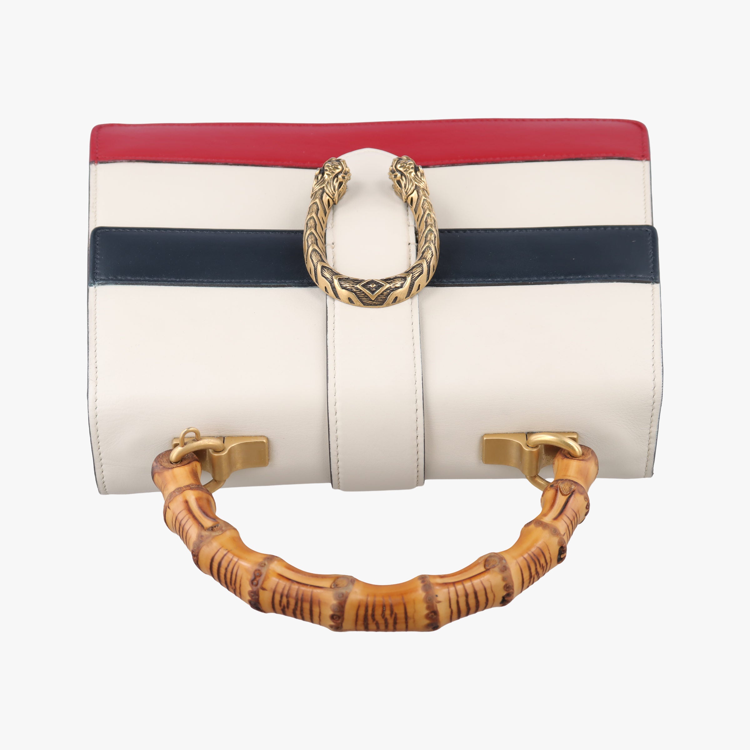 Pre-owned Gucci Dionysus White×navy×red Leather 448075 handbag | stylenewstar