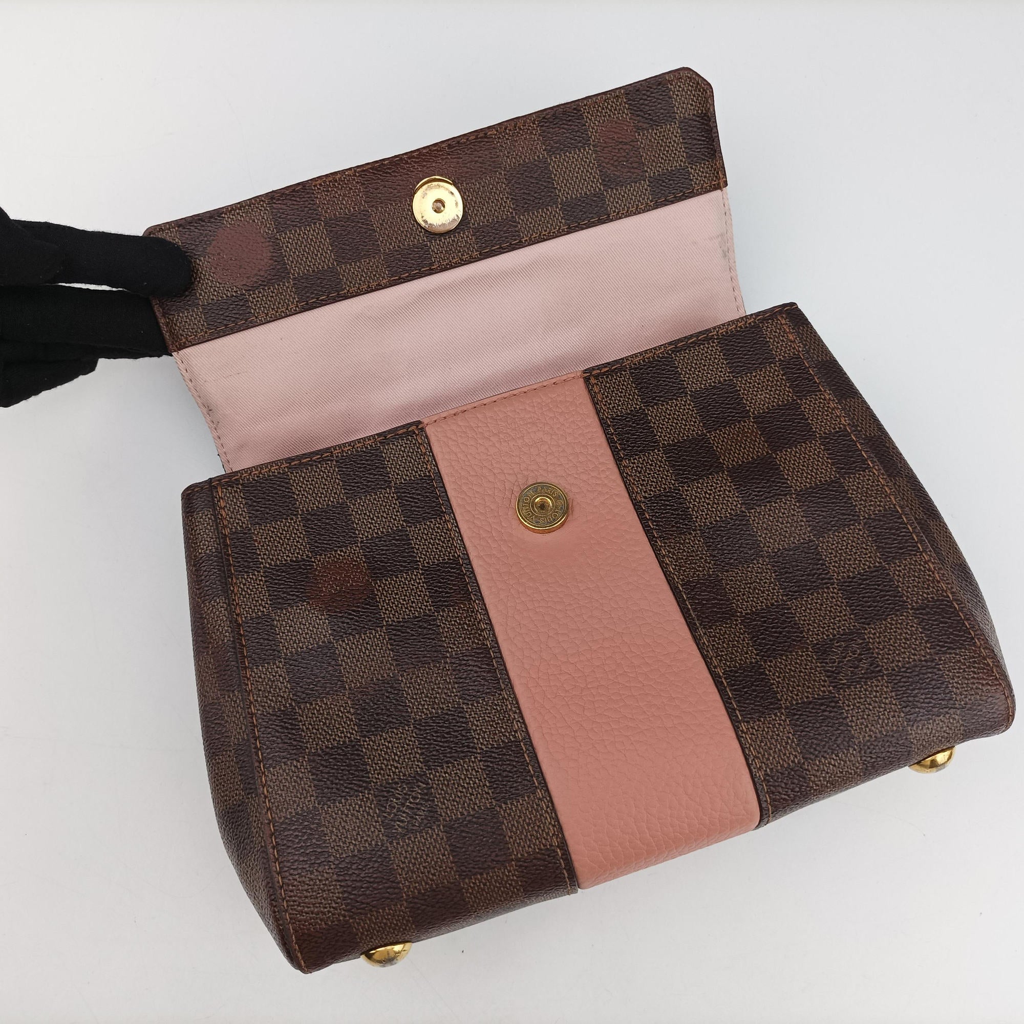 Pre-owned Louis Vuitton Bond Street EBENE×Magnolia Damier Canvas×Taurillon leather N64417 shoulderbag | stylenewstar