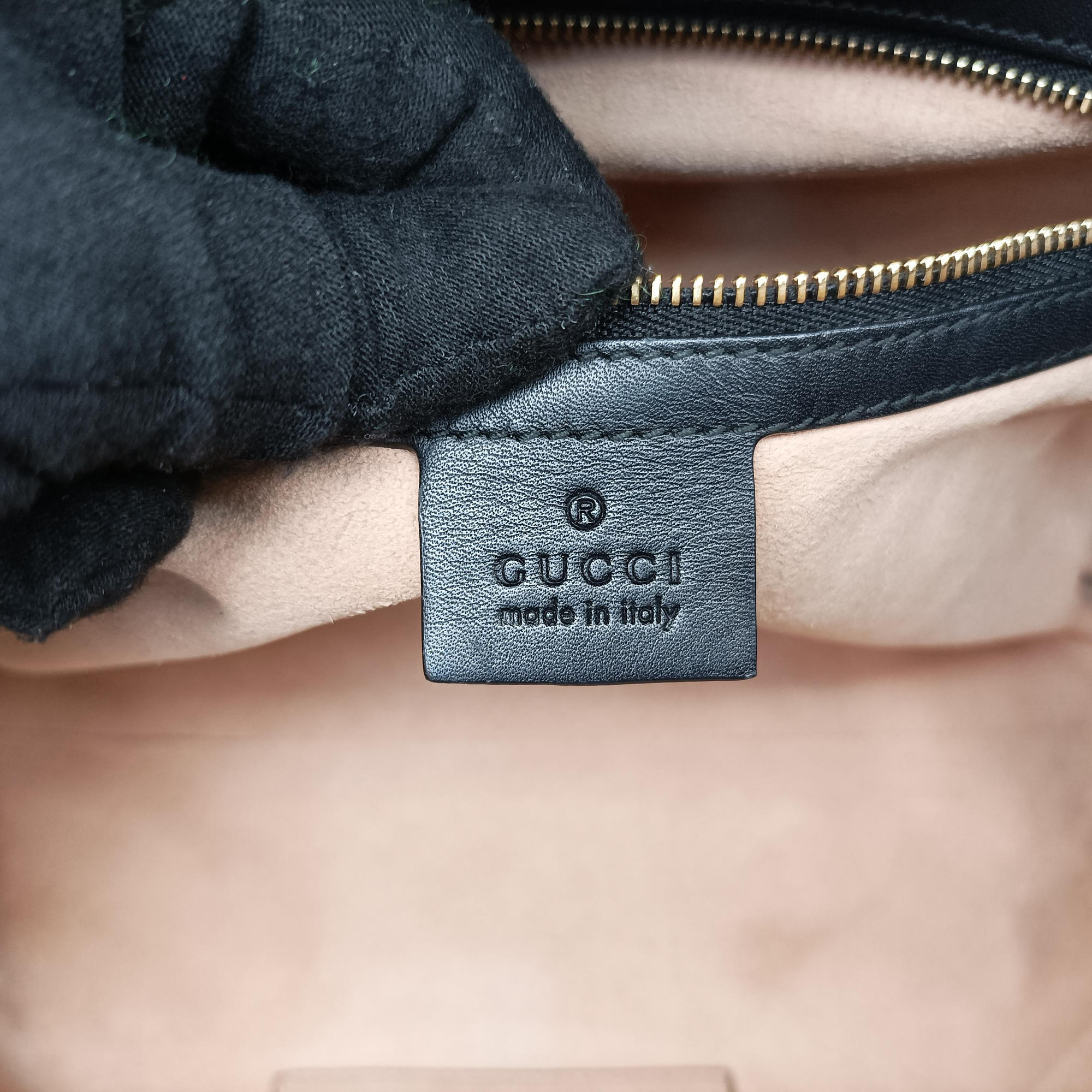 Pre-owned Gucci Bamboo Nymphaea Medium Top Handle Black Leather 453766 shoulderbag | stylenewstar