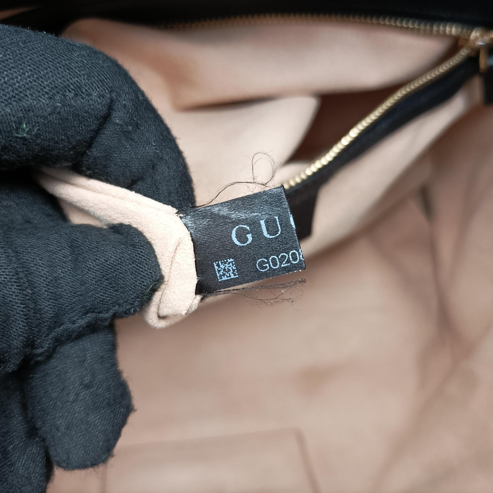 Pre-owned Gucci Bamboo Nymphaea Medium Top Handle Black Leather 453766 shoulderbag | stylenewstar