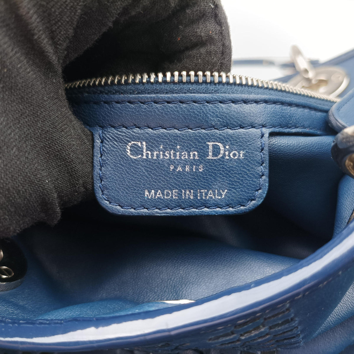 Pre-owned Christian Dior Soft Lady Dior Navy Leather  handbag | stylenewstar
