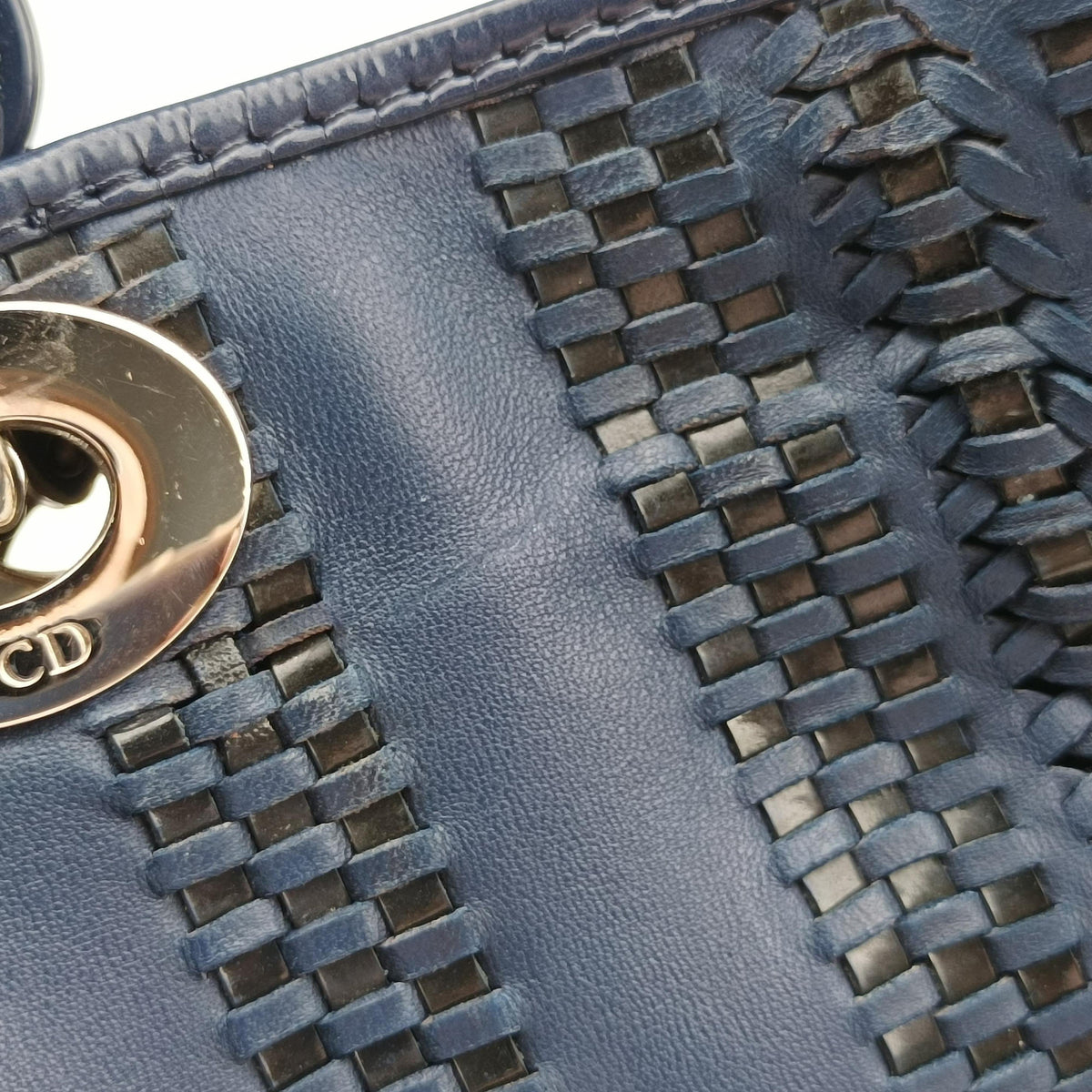 Pre-owned Christian Dior Soft Lady Dior Navy Leather  handbag | stylenewstar