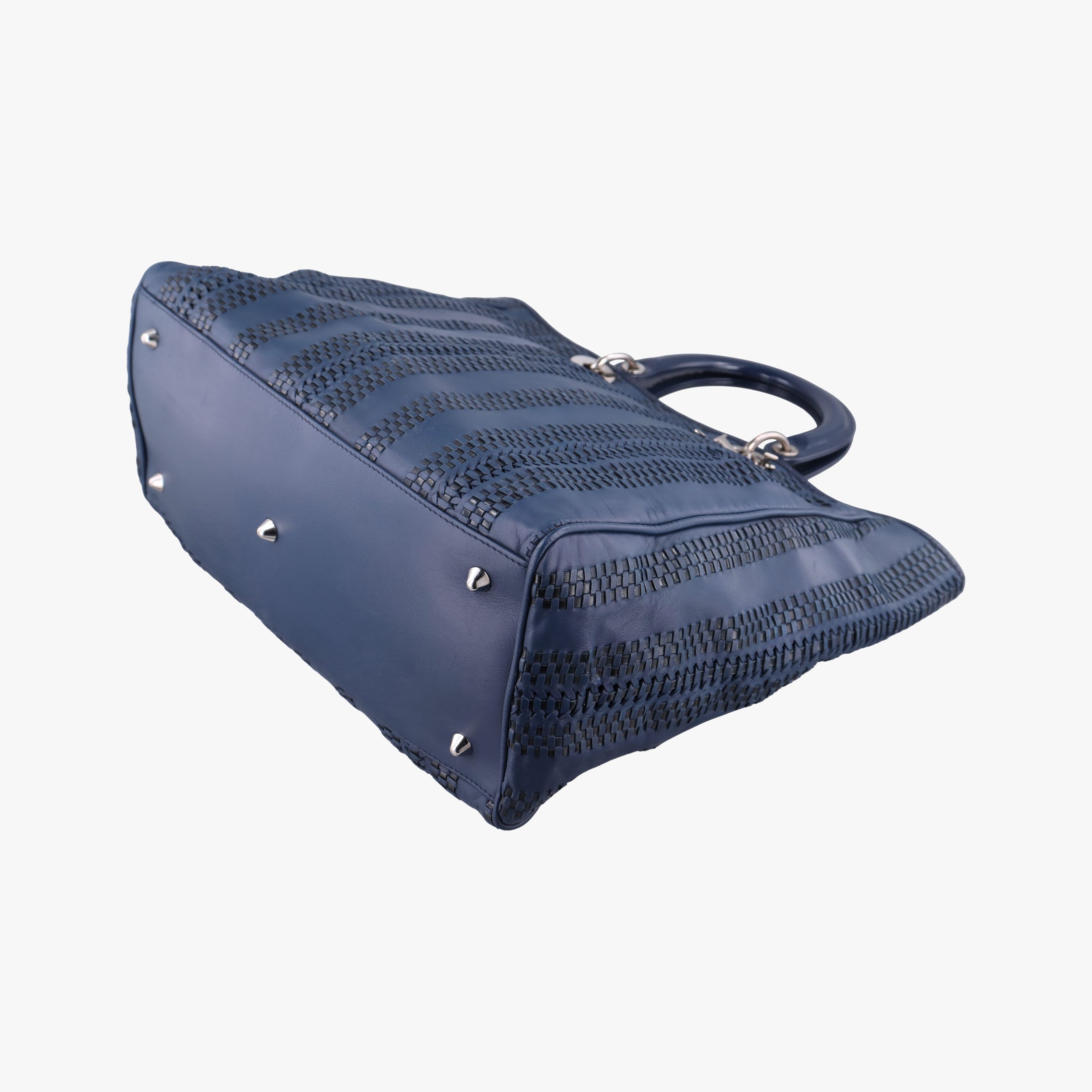 Pre-owned Christian Dior Soft Lady Dior Navy Leather  handbag | stylenewstar