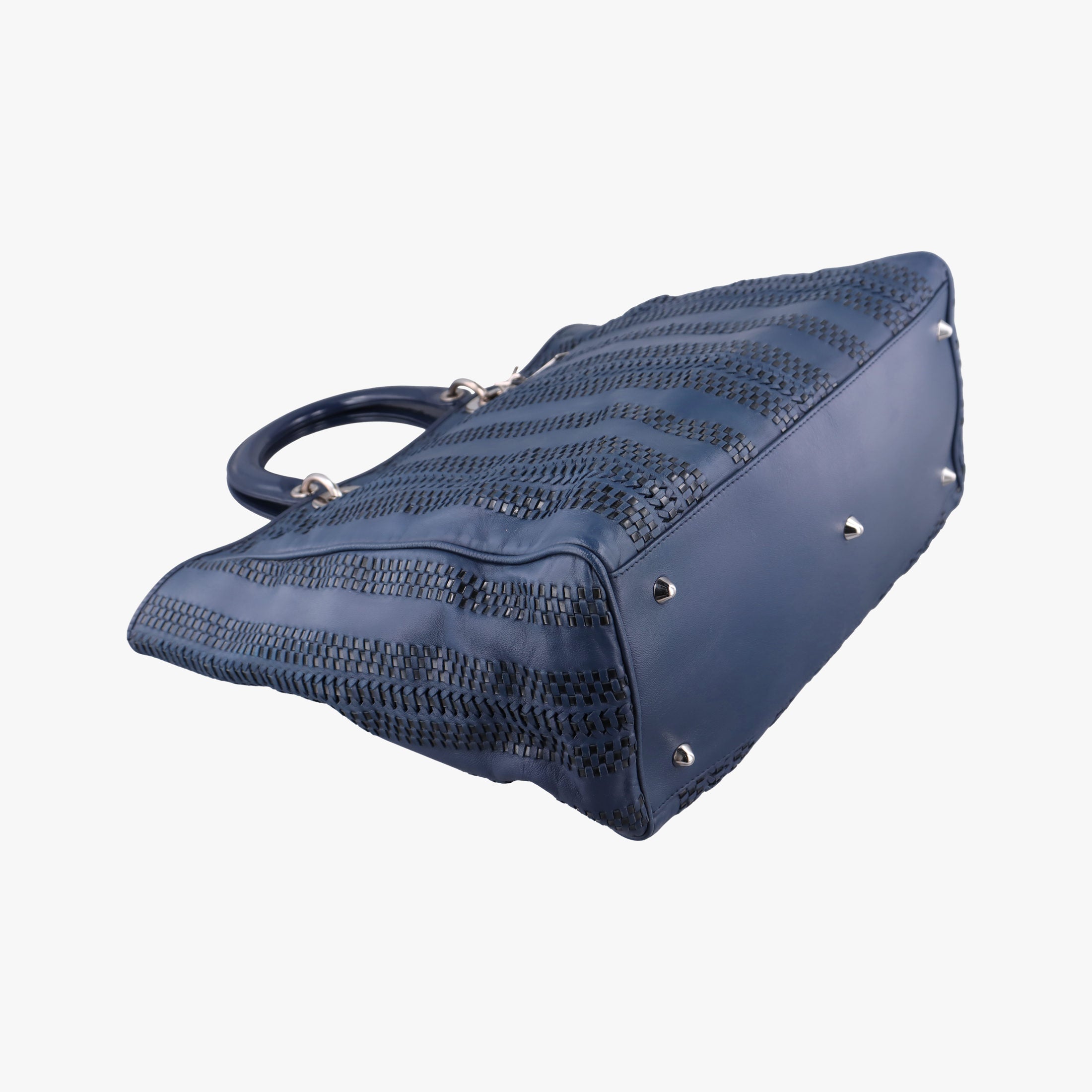 Pre-owned Christian Dior Soft Lady Dior Navy Leather  handbag | stylenewstar